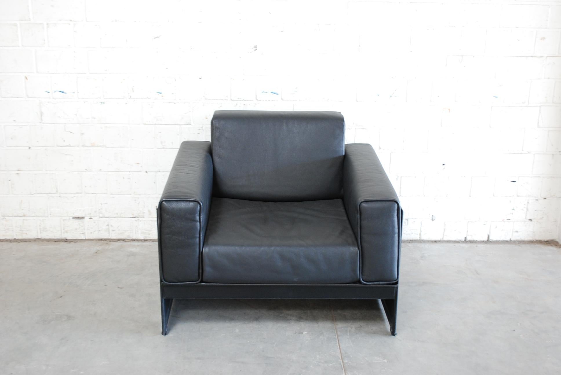 Modern Matteo Grassi Korium Leather Armchair or Chair Korium by Tito Agnoli For Sale