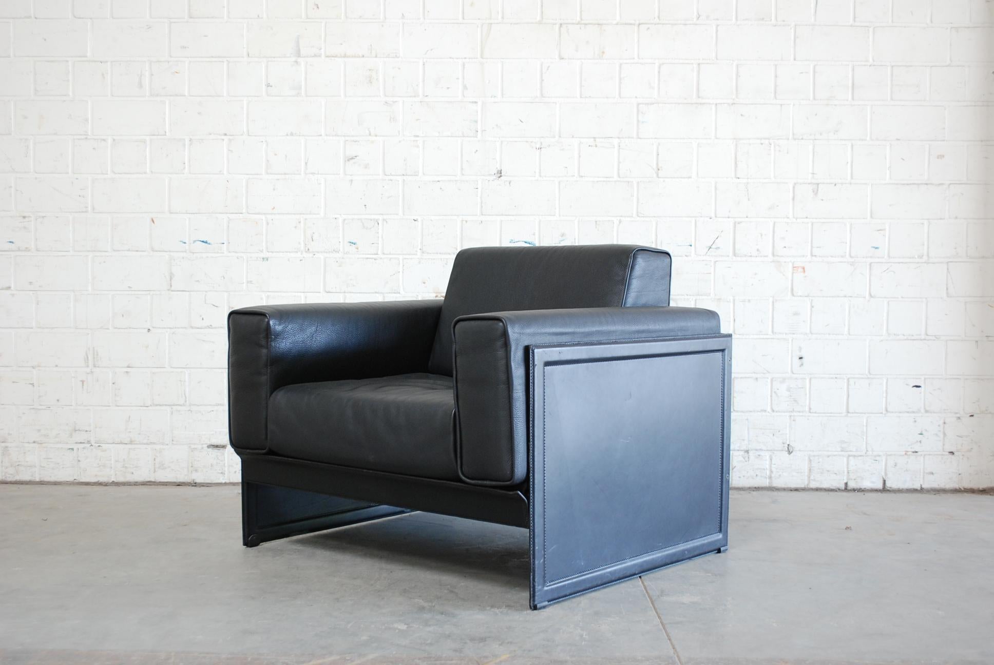 Matteo Grassi Korium Leather Armchair or Chair Korium by Tito Agnoli For Sale 2