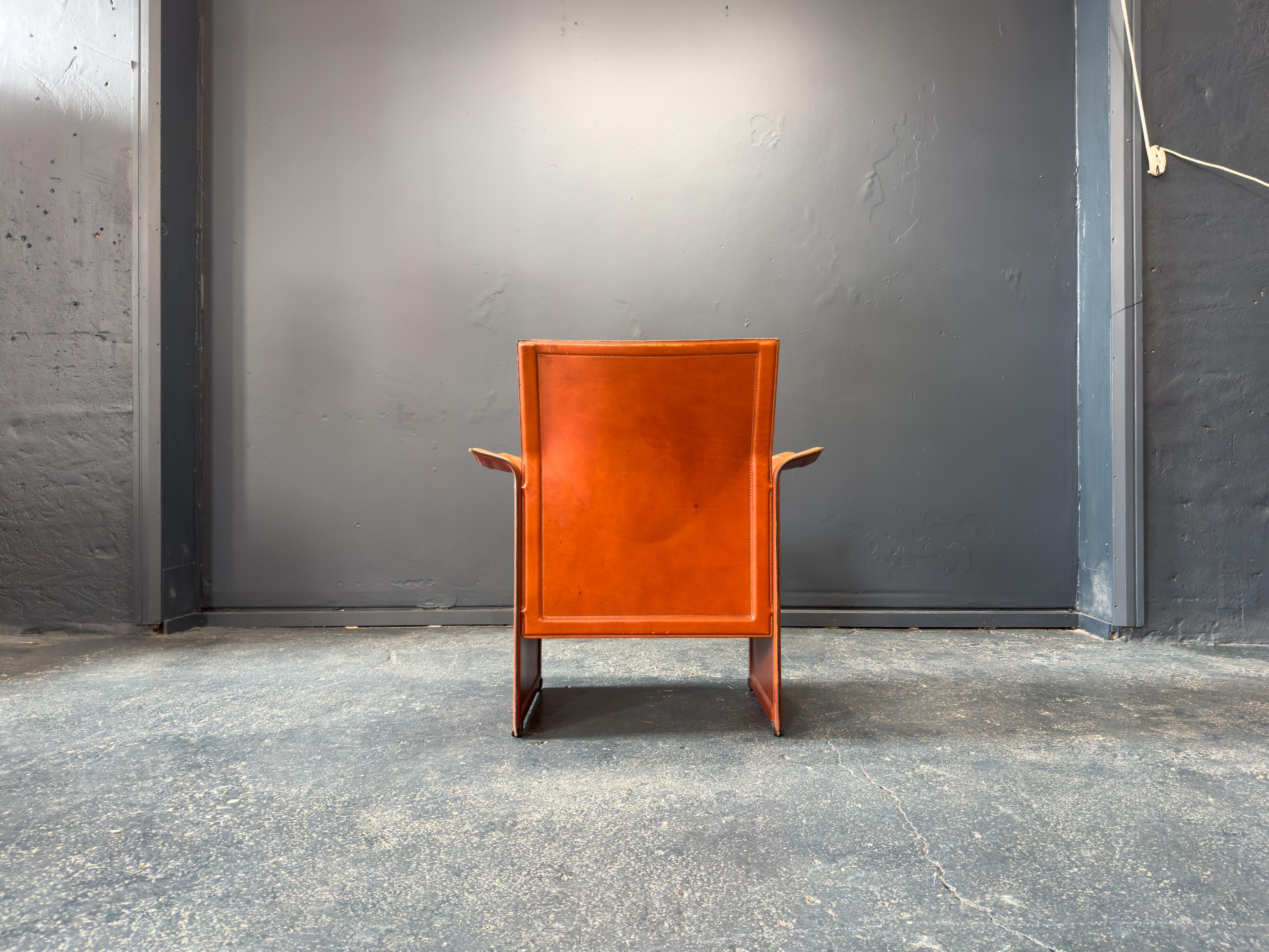 Matteo Grassi 'Korium' Leather Chair In Good Condition For Sale In London, GB