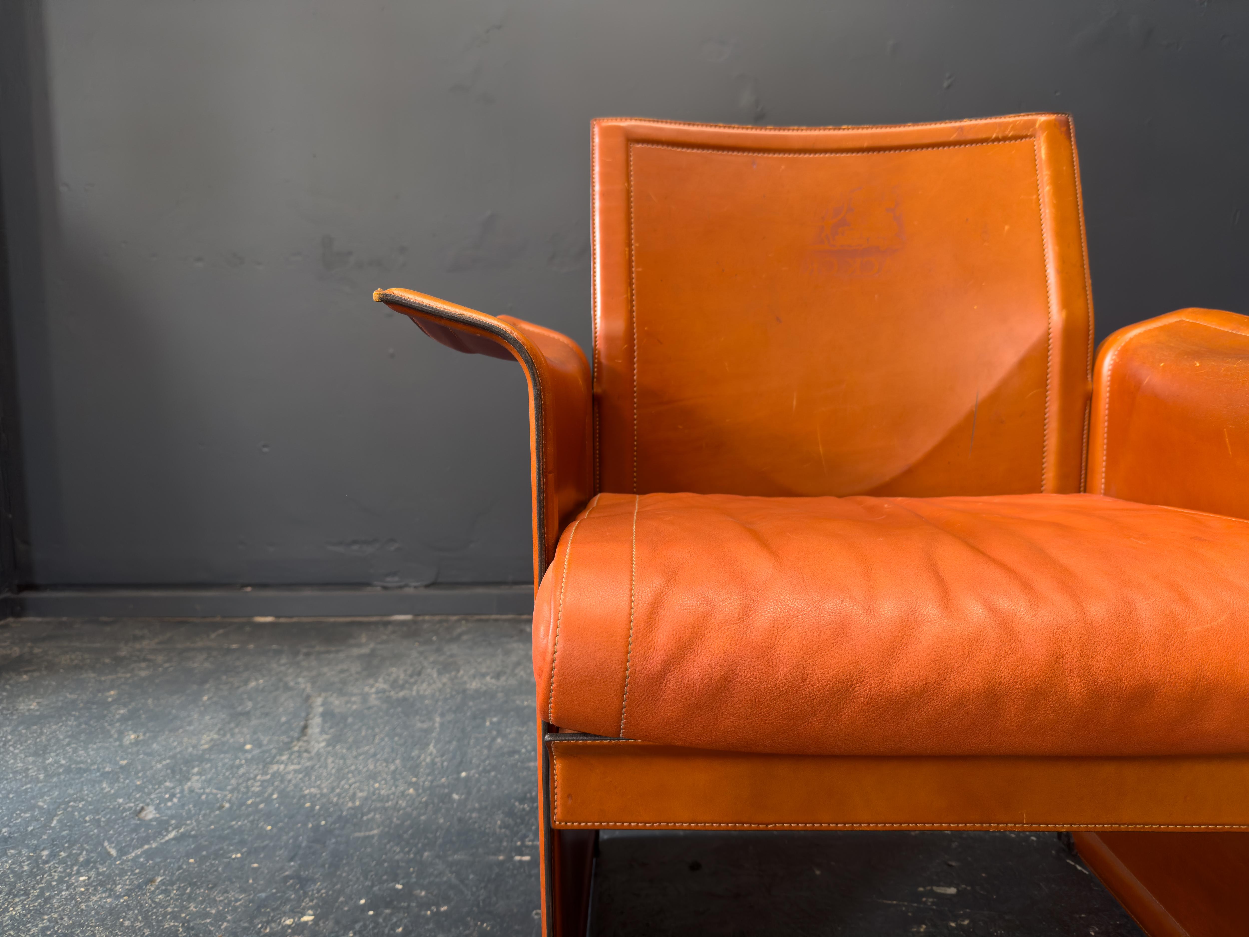 Late 20th Century Matteo Grassi 'Korium' Leather Chair For Sale