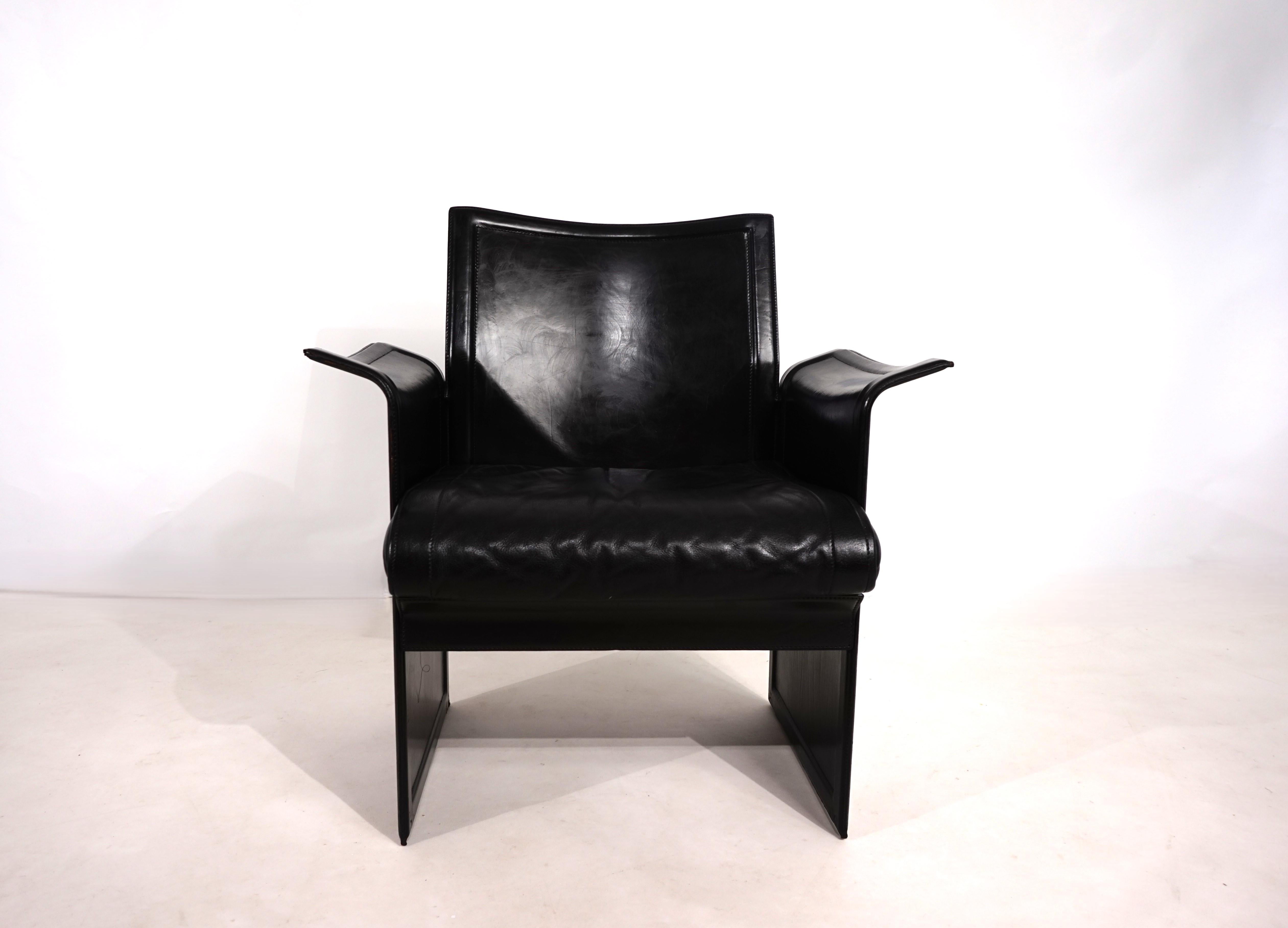 Postmoderne Matteo Grassi Chaise longue en cuir Tito Agnoli, 1980 en vente