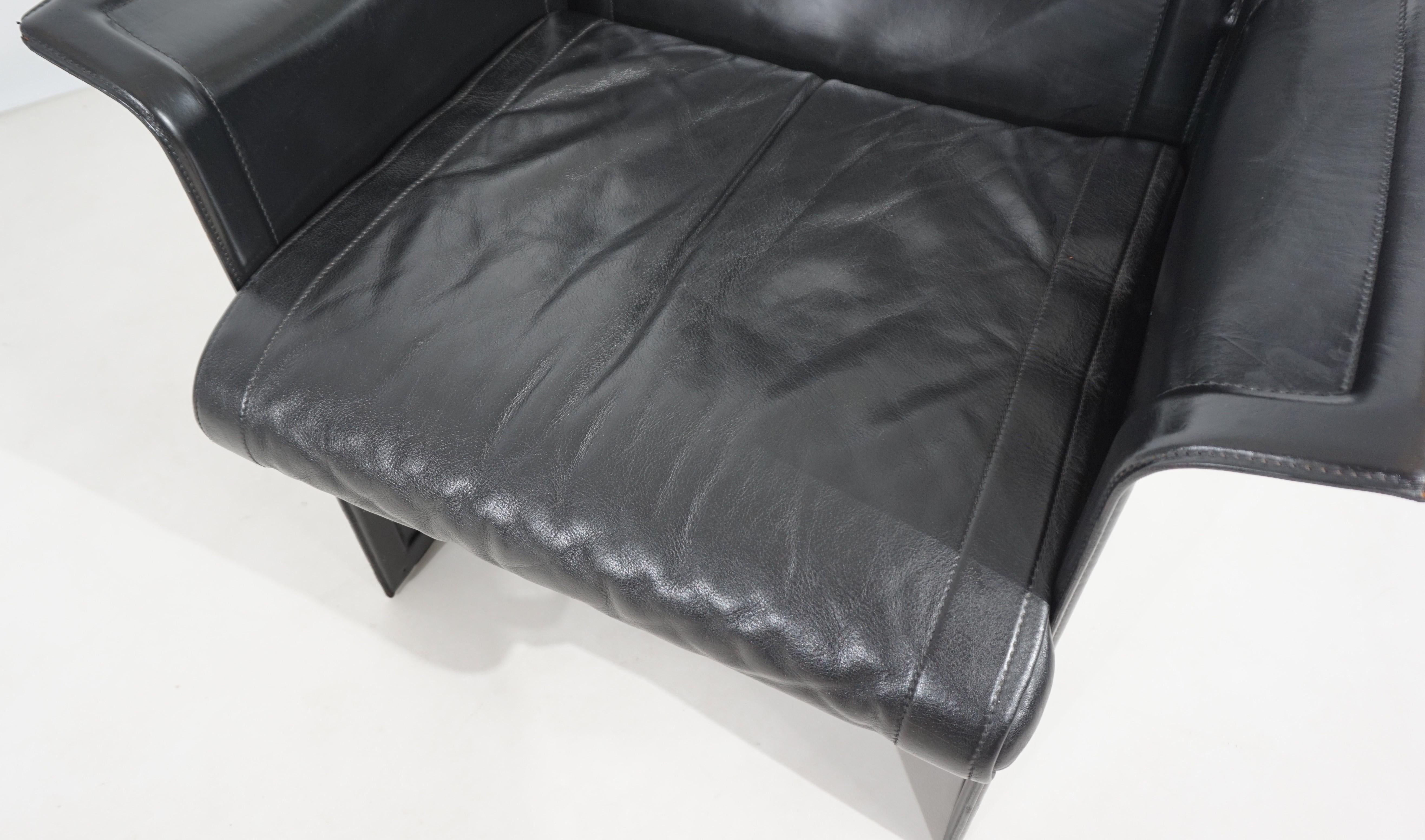 Cuir Matteo Grassi Chaise longue en cuir Tito Agnoli, 1980 en vente