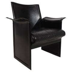 Sedia da salotto in pelle Matteo Grassi Korium di Tito Agnoli, 1980