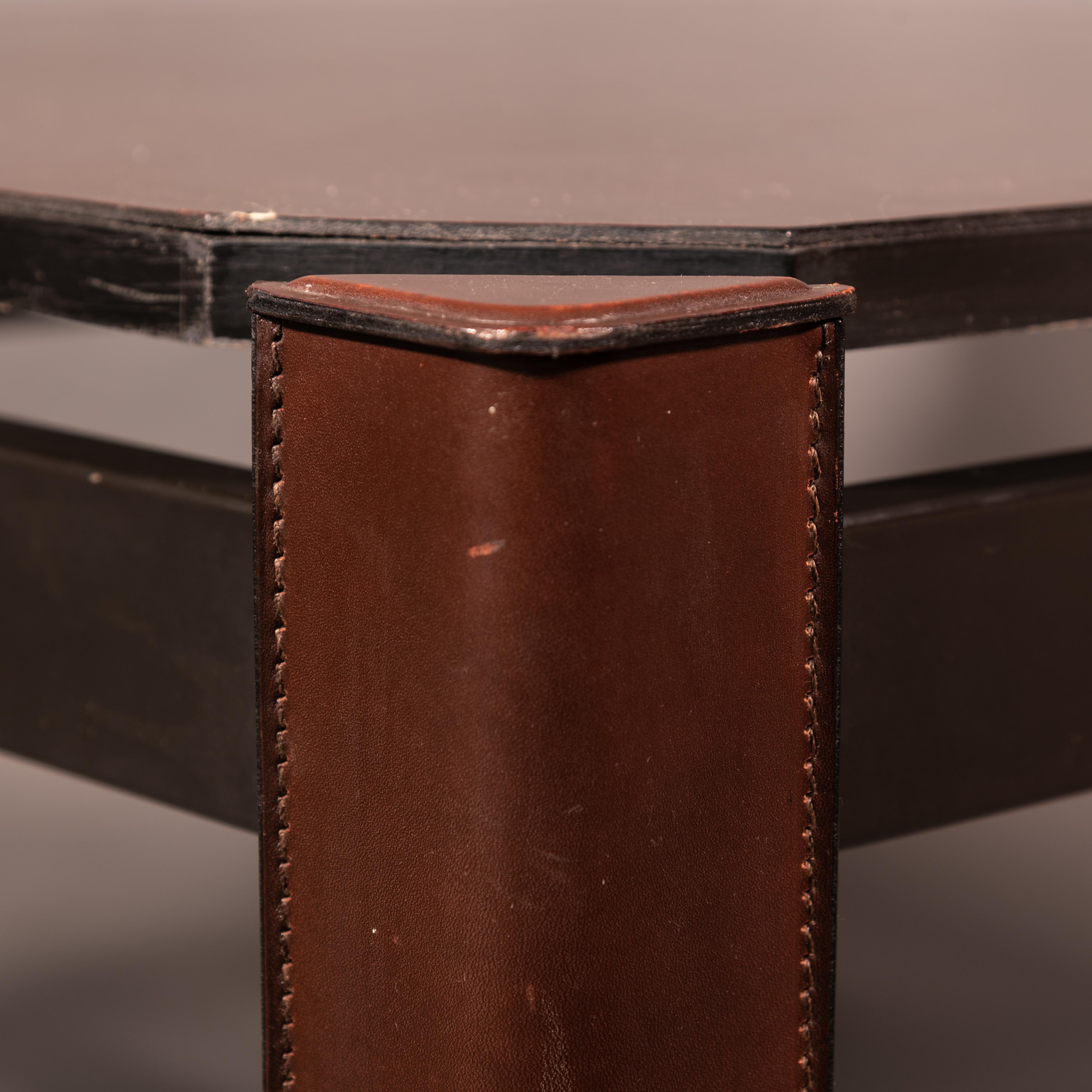 square leather coffee table