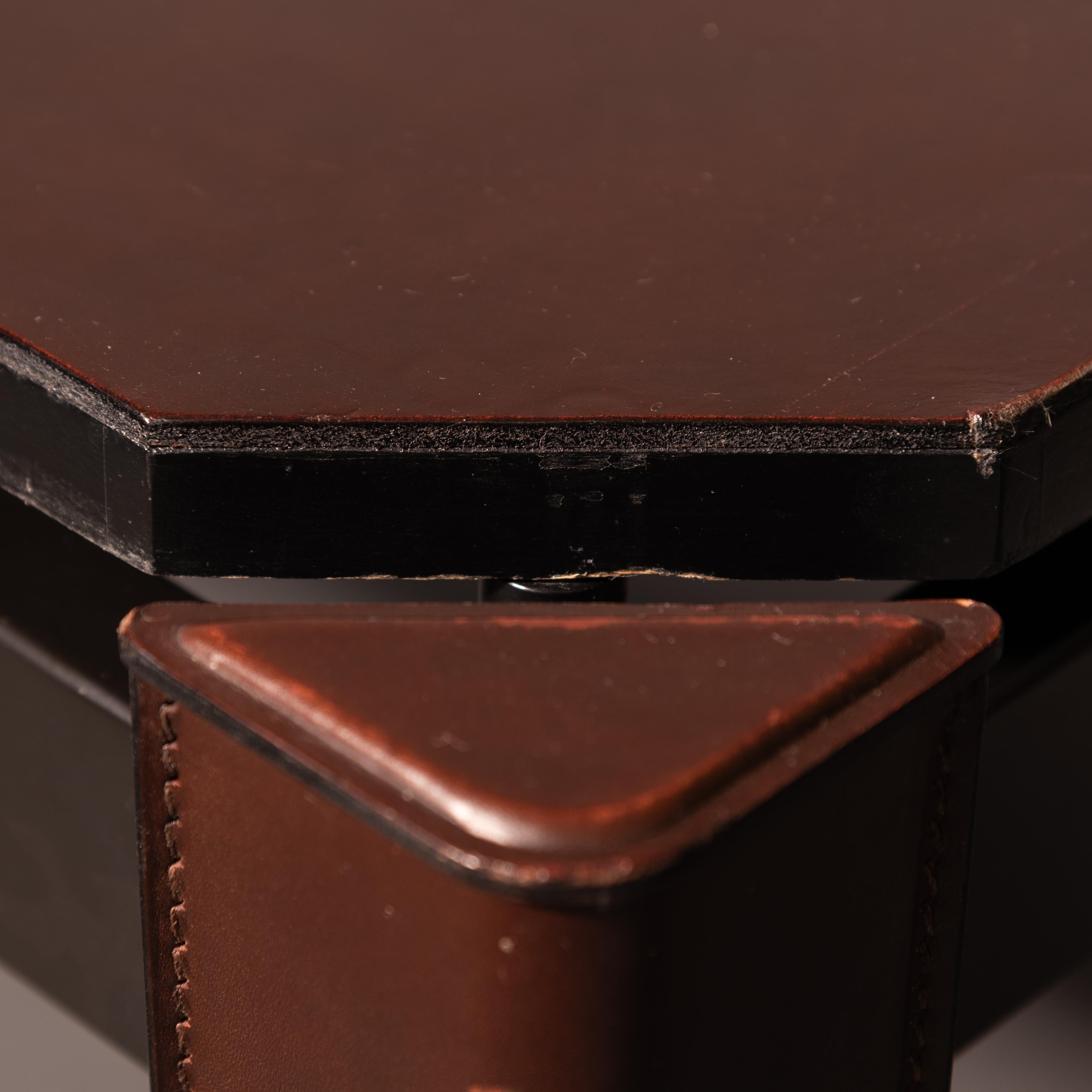 Modern Leather Coffee Table in the Style of Matteo Grassi