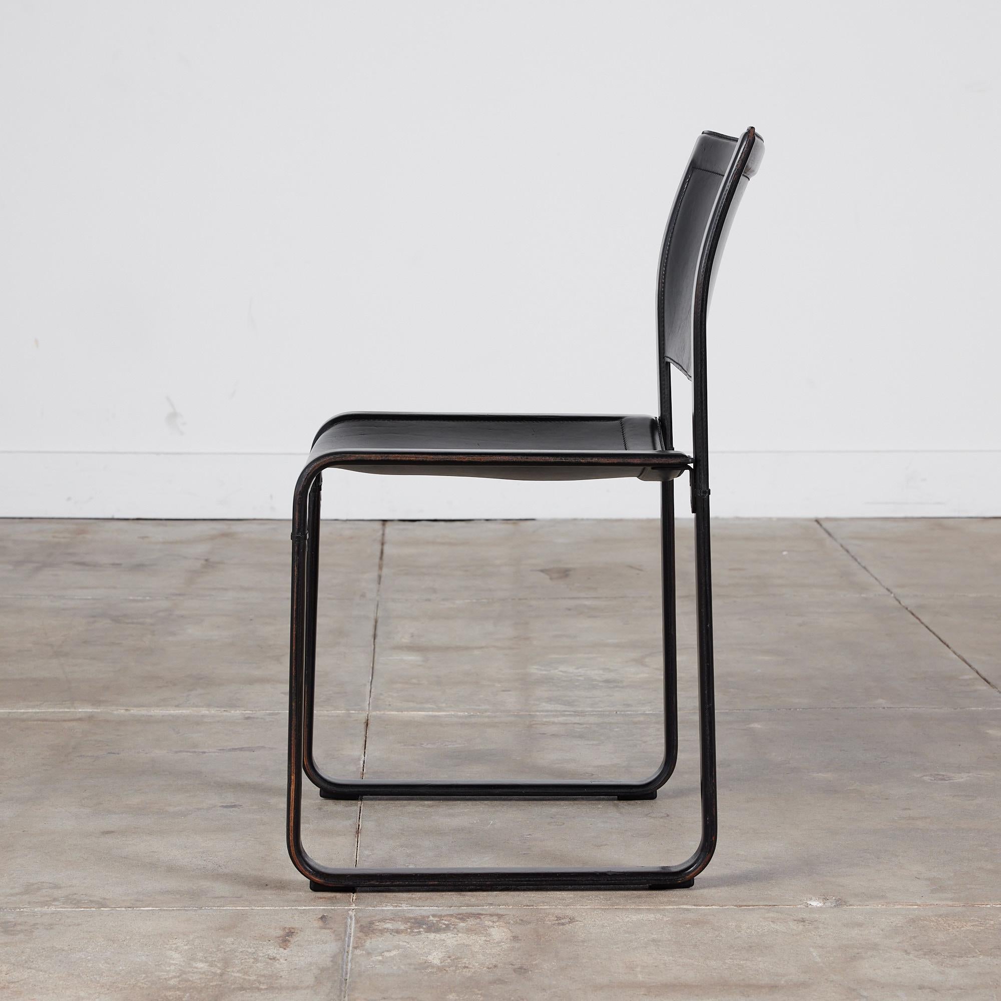 Italian Matteo Grassi Leather Side Chair