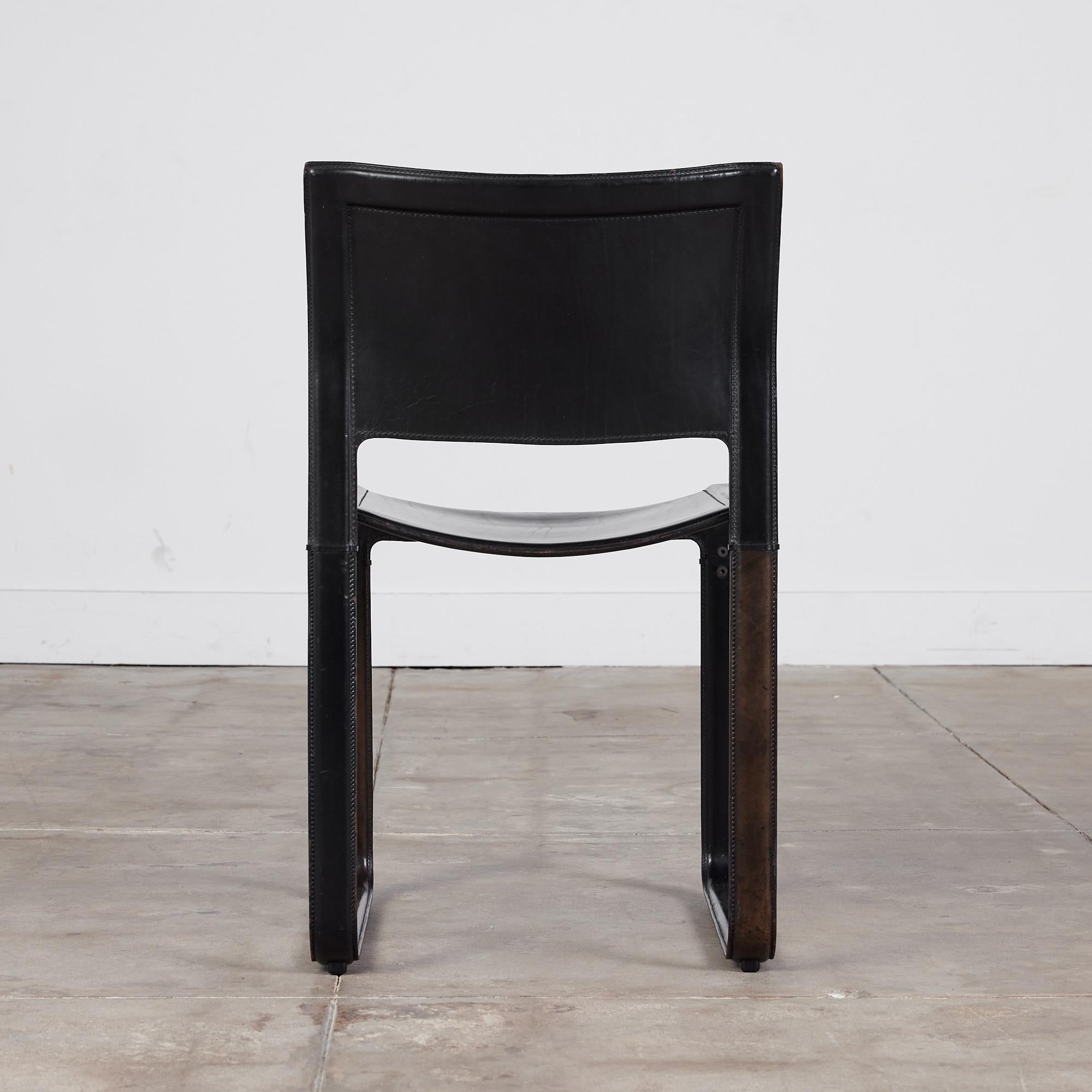 Steel Matteo Grassi Leather Side Chair