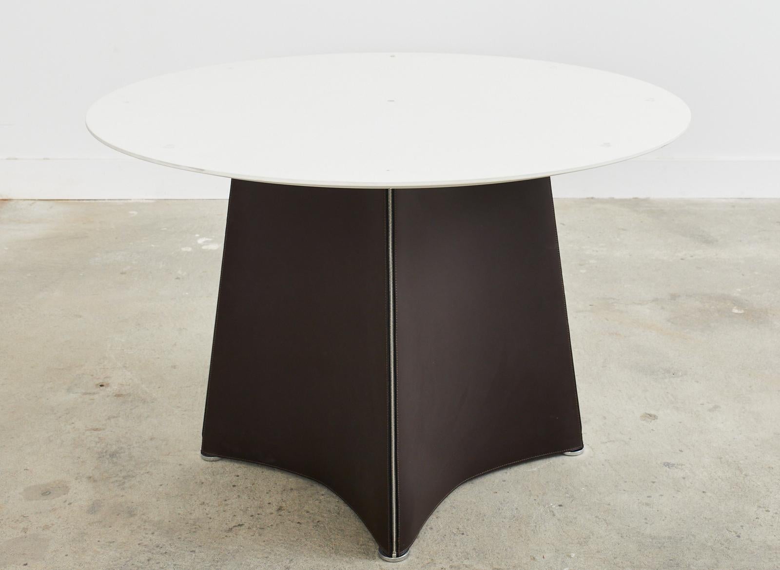 Matteo Grassi Leather Tent Dining Table or Center Table 6