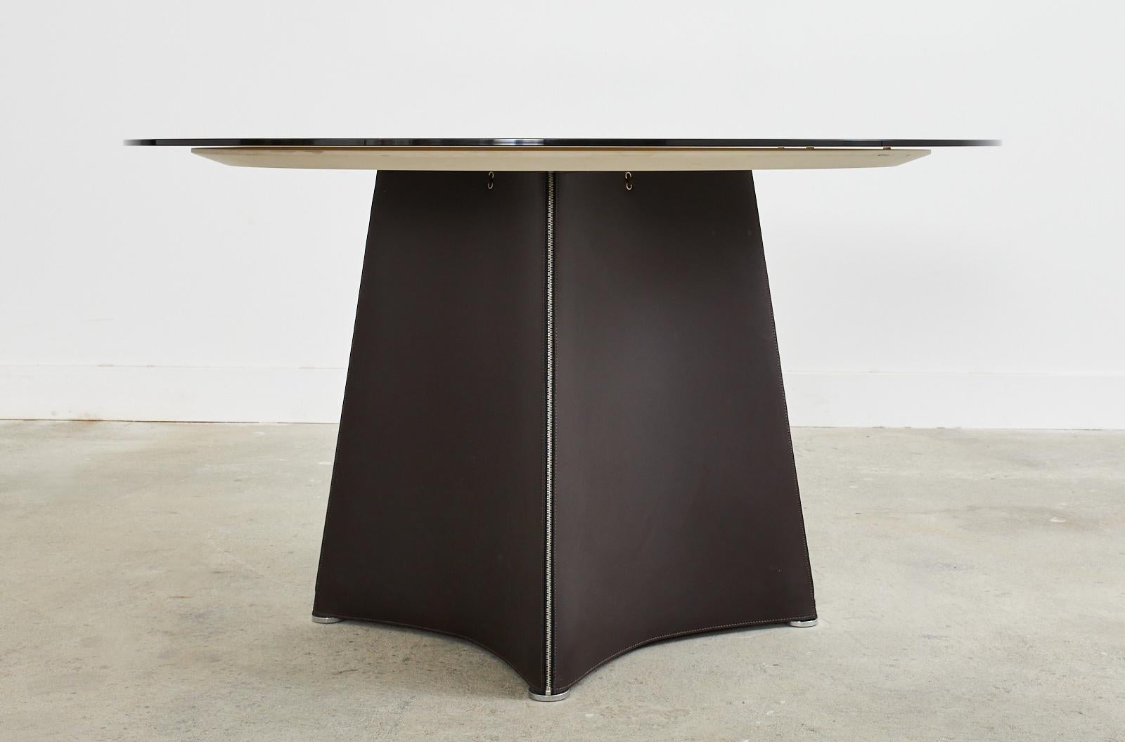 Matteo Grassi Leather Tent Dining Table or Center Table 7