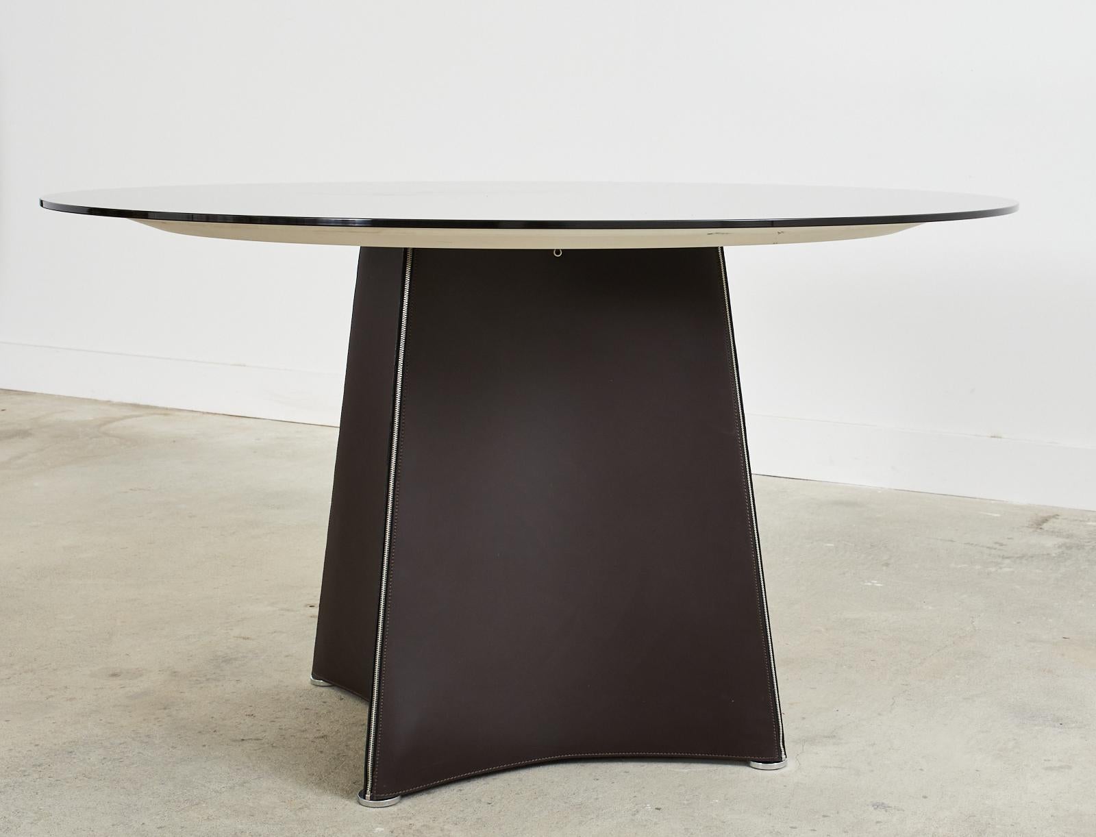 Matteo Grassi Leather Tent Dining Table or Center Table In Good Condition In Rio Vista, CA