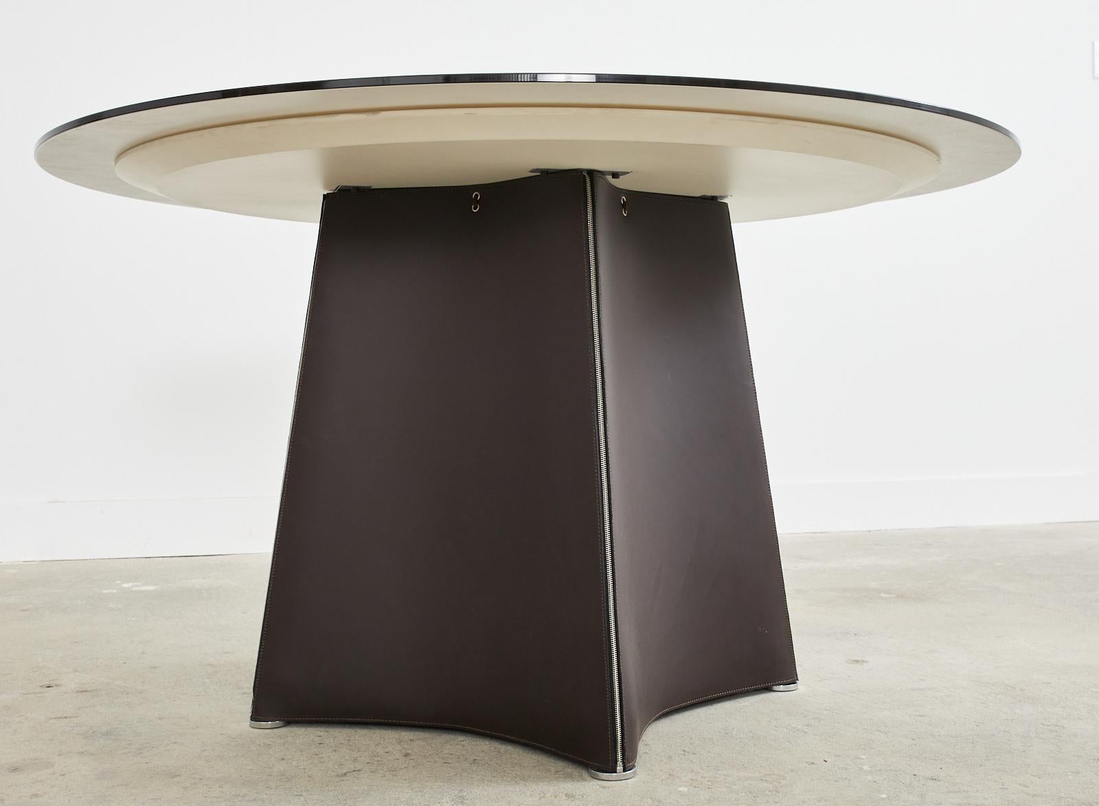 Matteo Grassi Leather Tent Dining Table or Center Table 1