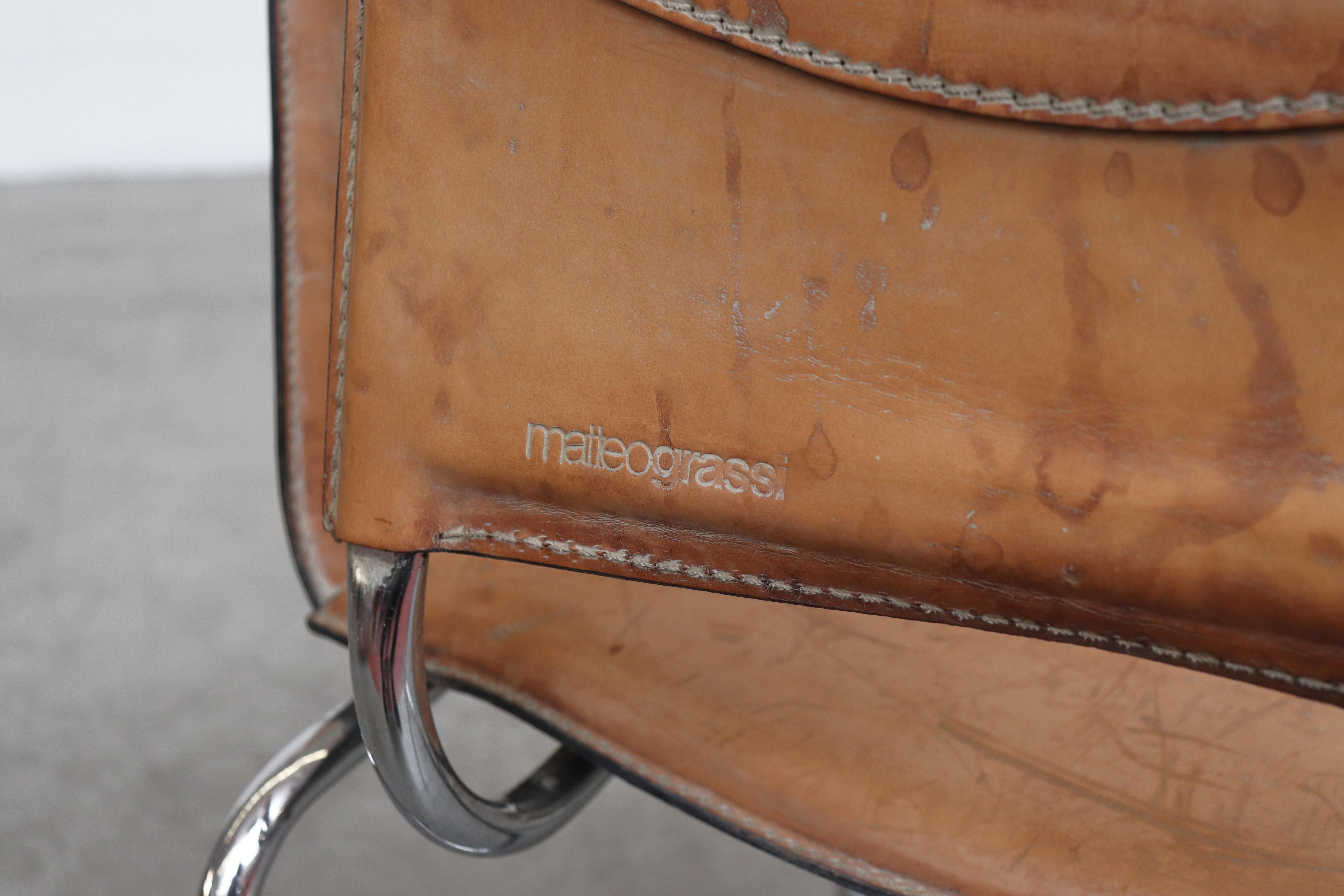 Matteo Grassi Leather Wing Chairs  8
