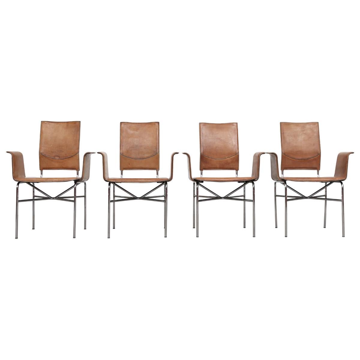 Matteo Grassi Leather Wing Chairs 