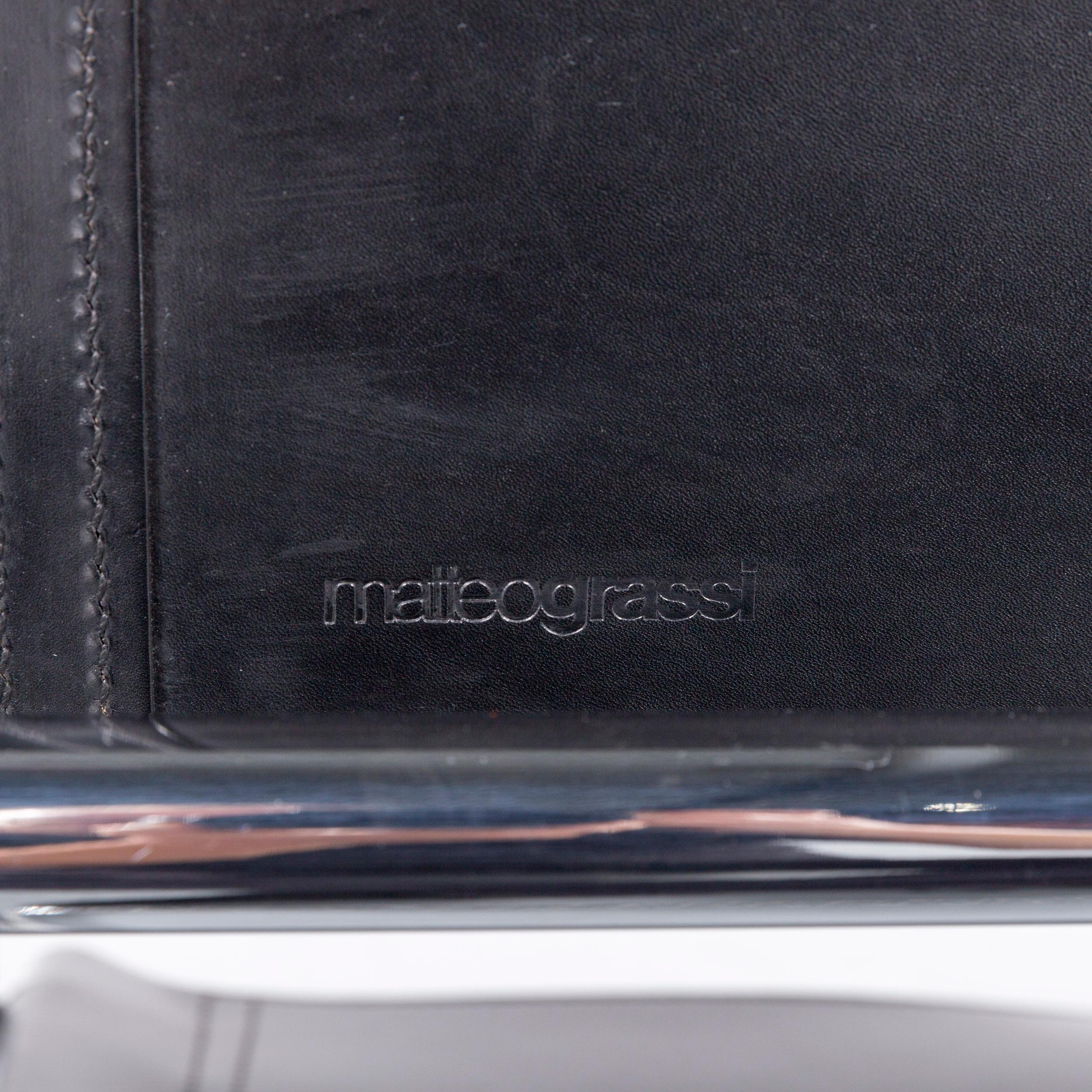 Italian Matteo Grassi MG 5 Designer Leather Armchair Set Black