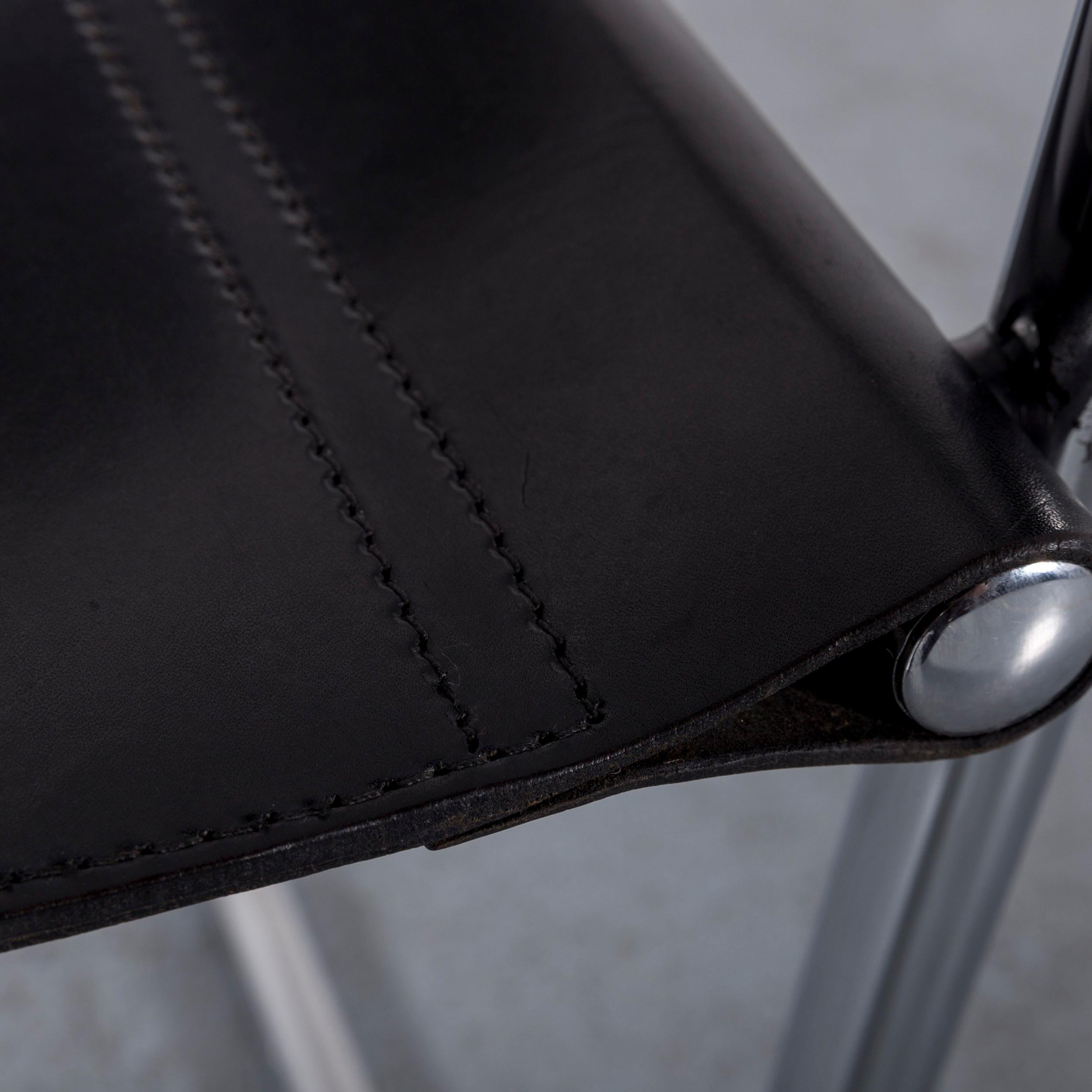 Matteo Grassi MG 5 Designer Leather Armchair Set Black In Fair Condition In Cologne, DE