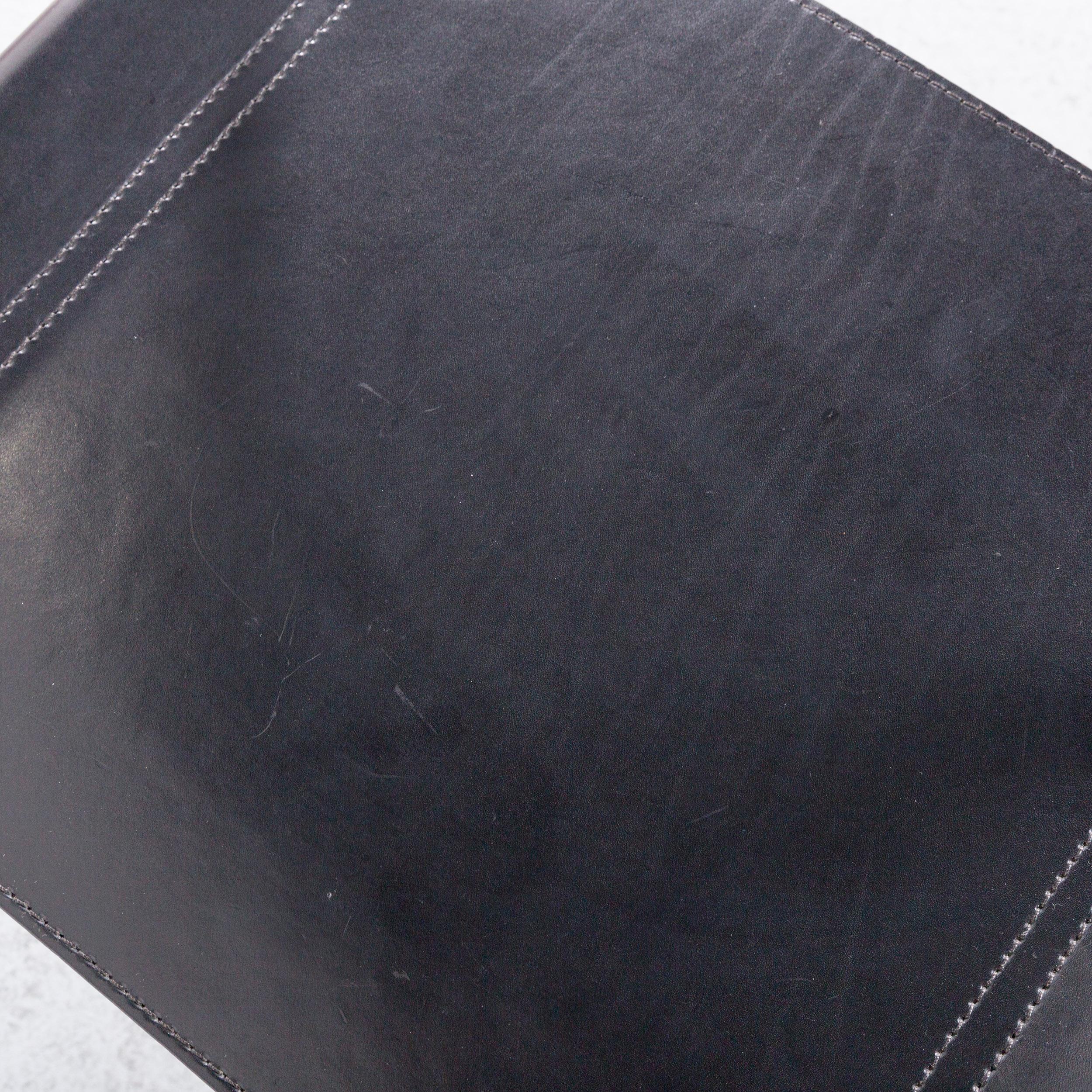Contemporary Matteo Grassi MG 5 Designer Leather Armchair Set Black
