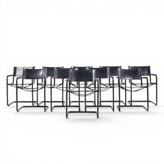 Matteo Grassi "MG" Mid Century Italian Leather Dining Chairs - Set of 10