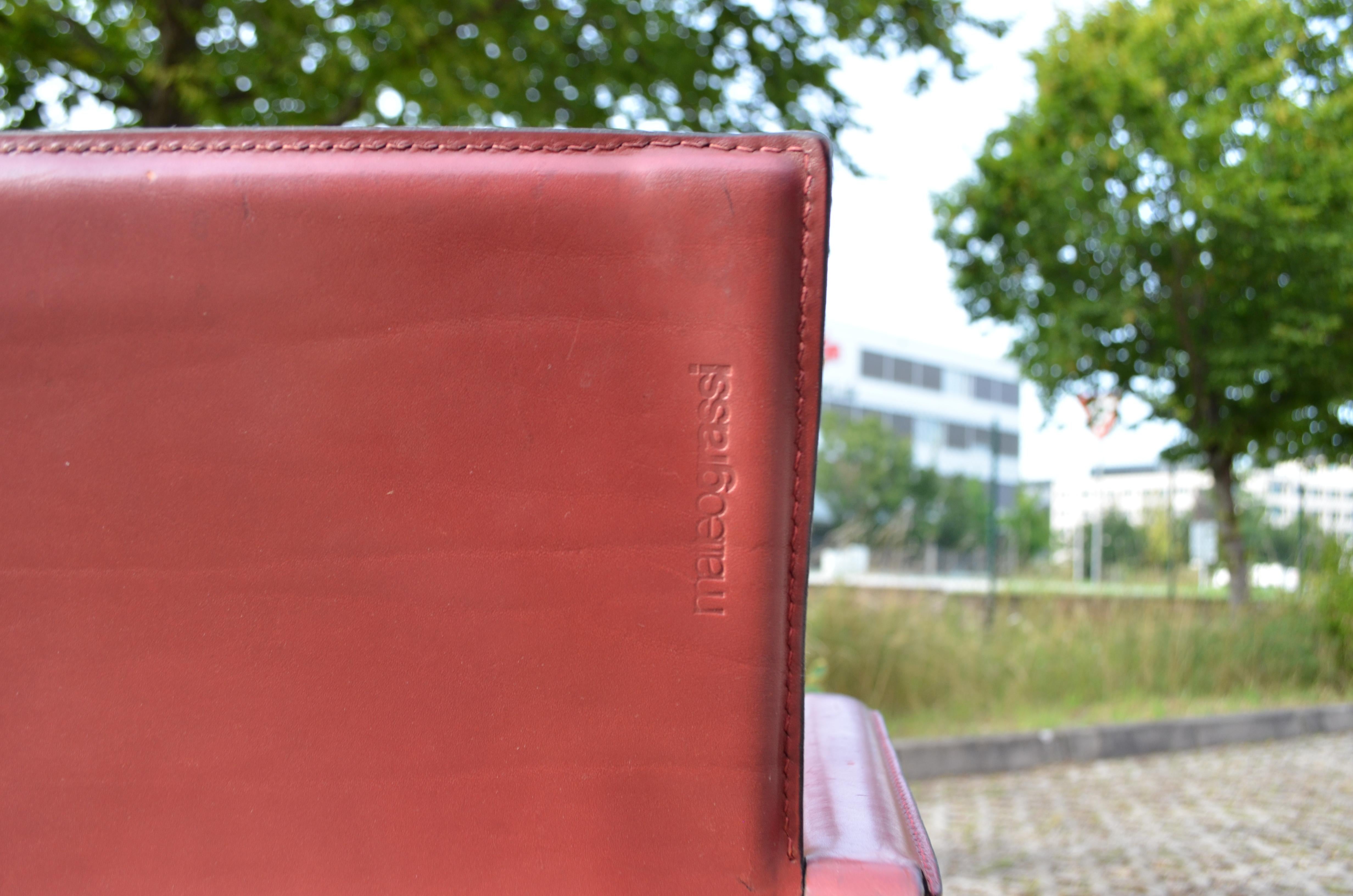 Matteo Grassi MG15 fauteuil de bureau pivotant en cuir de selle 1/2 en vente 5