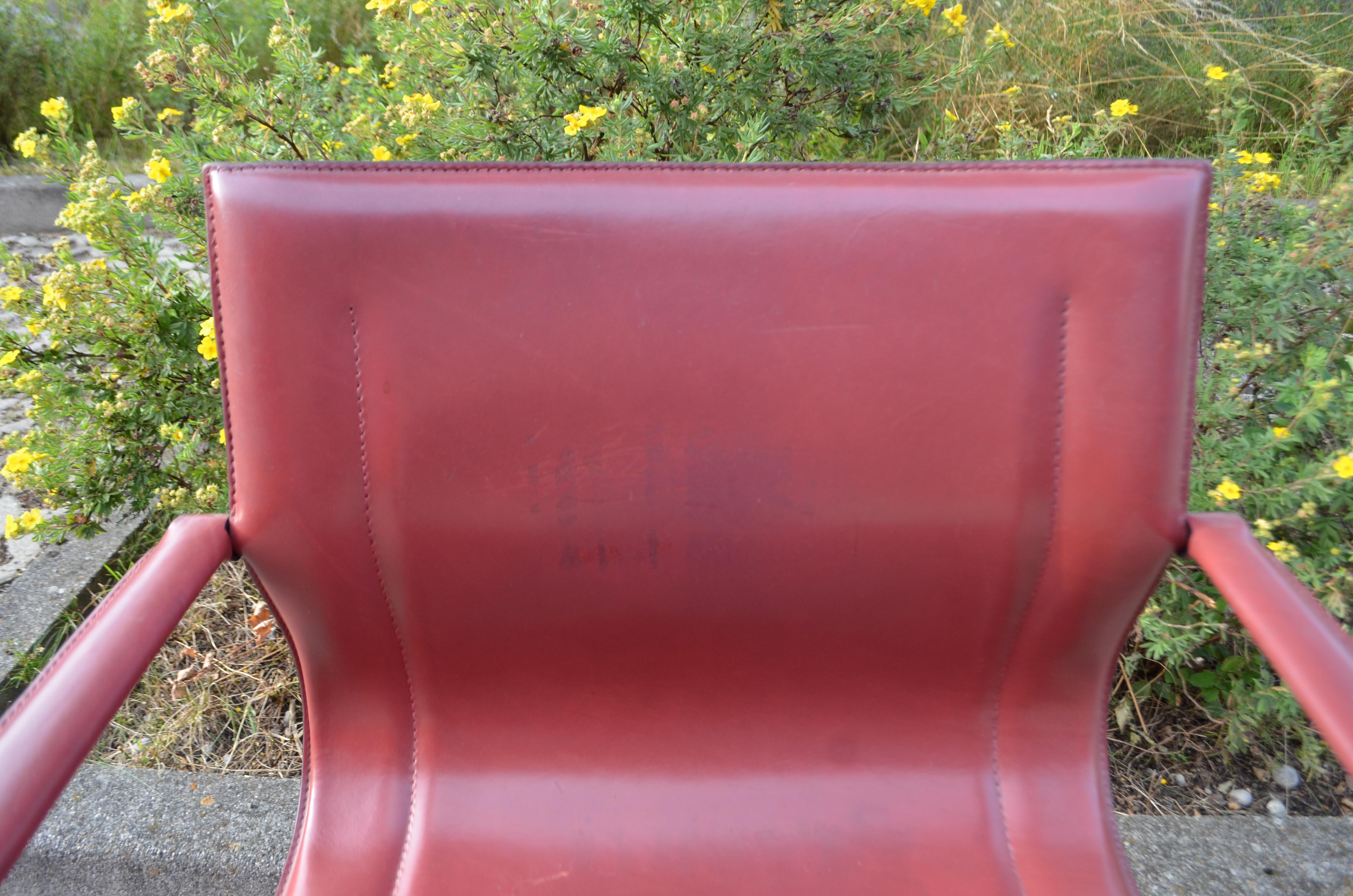 Matteo Grassi MG15 fauteuil de bureau pivotant en cuir de selle 1/2 en vente 7