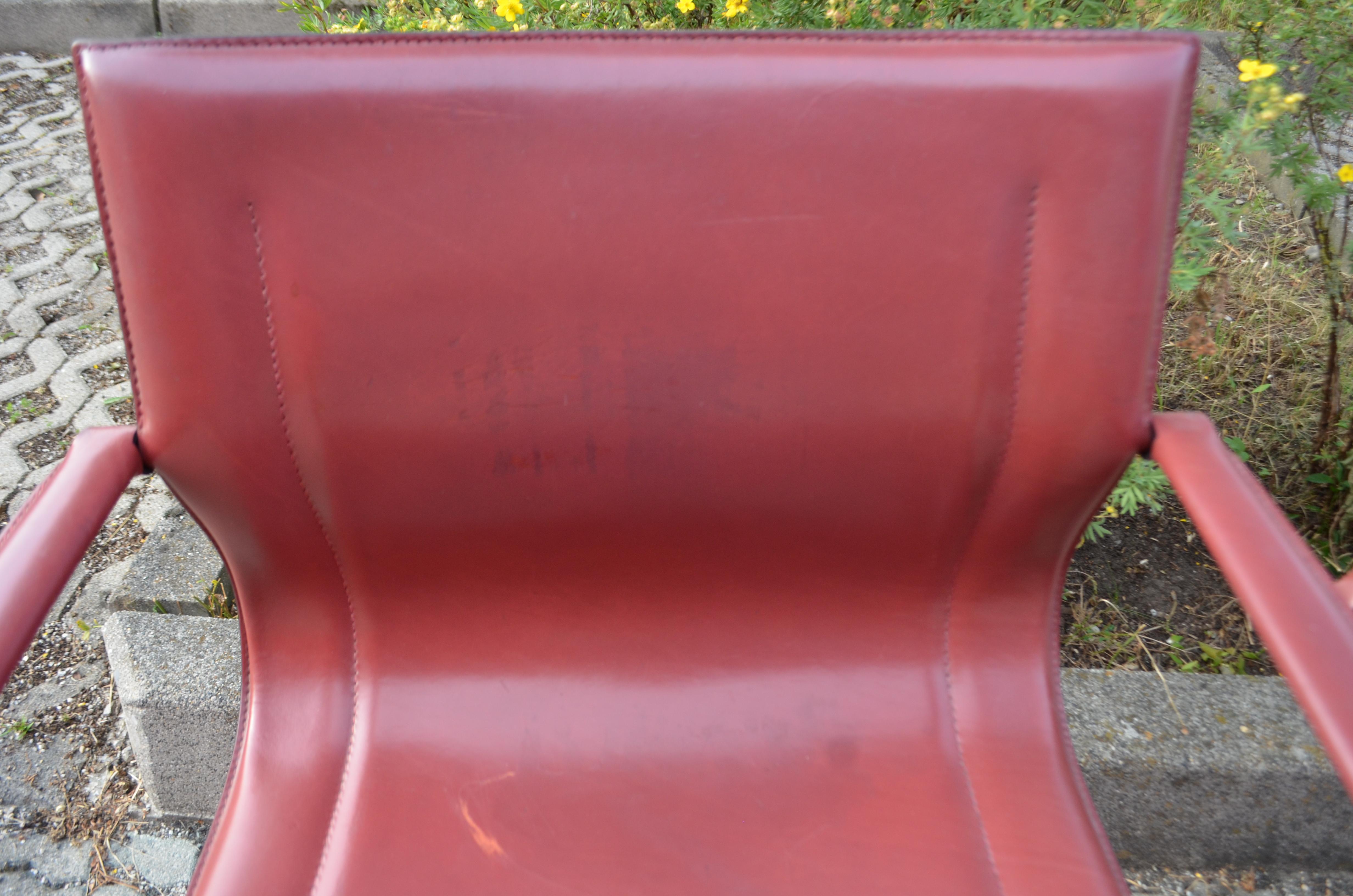 Matteo Grassi MG15 fauteuil de bureau pivotant en cuir de selle 1/2 en vente 8
