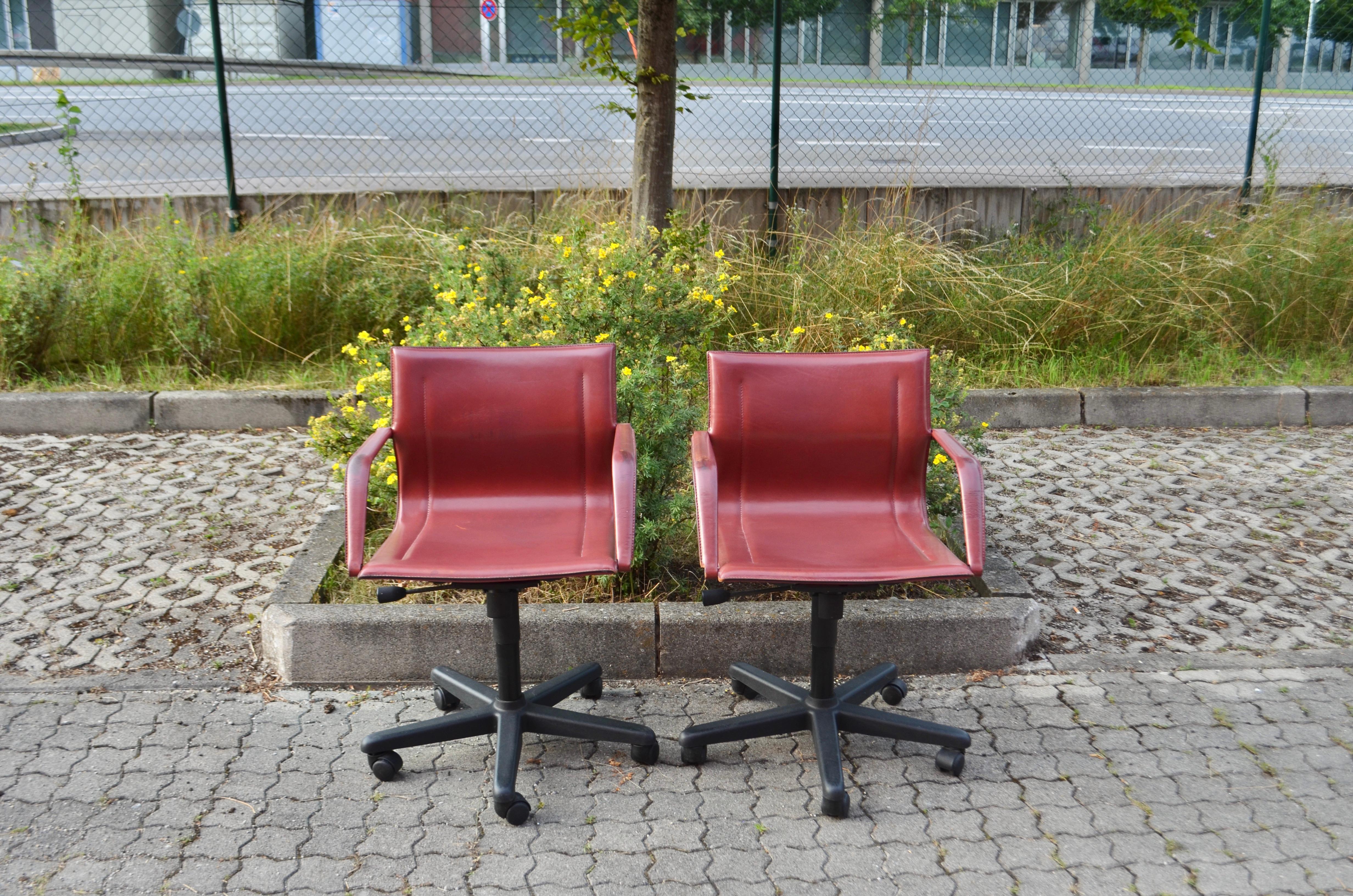 Matteo Grassi MG15 fauteuil de bureau pivotant en cuir de selle 1/2 en vente 12