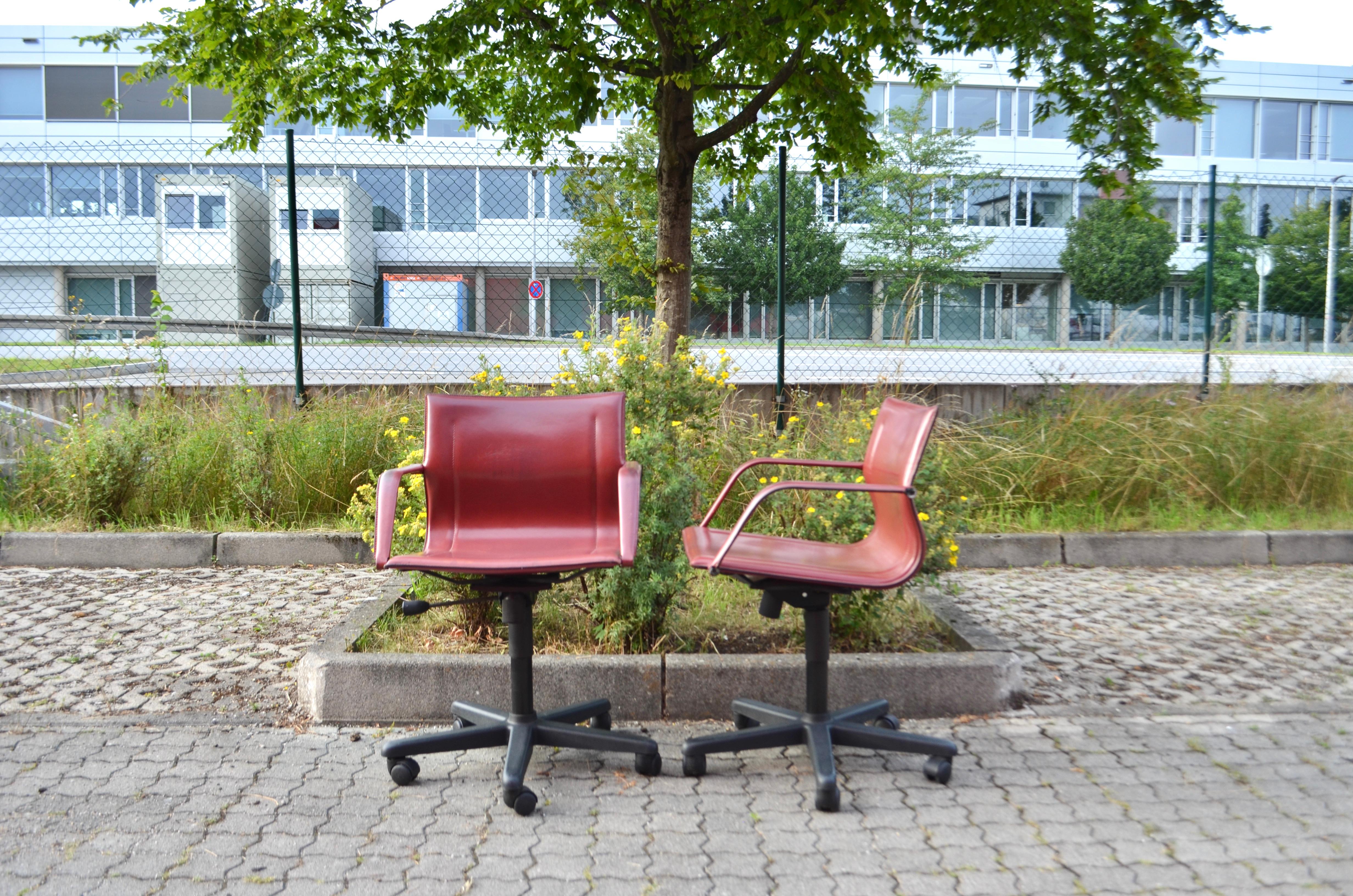 Matteo Grassi MG15 fauteuil de bureau pivotant en cuir de selle 1/2 en vente 13