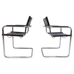 Used Matteo Grassi MG5 Set of 2 Leather Cantilever Chairs by Mart Stam