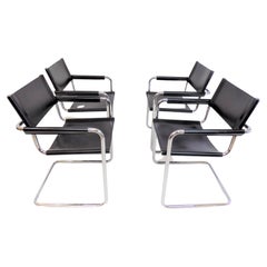 Used Matteo Grassi MG5 Set of 4 Leather Cantilever Chairs by Mart Stam