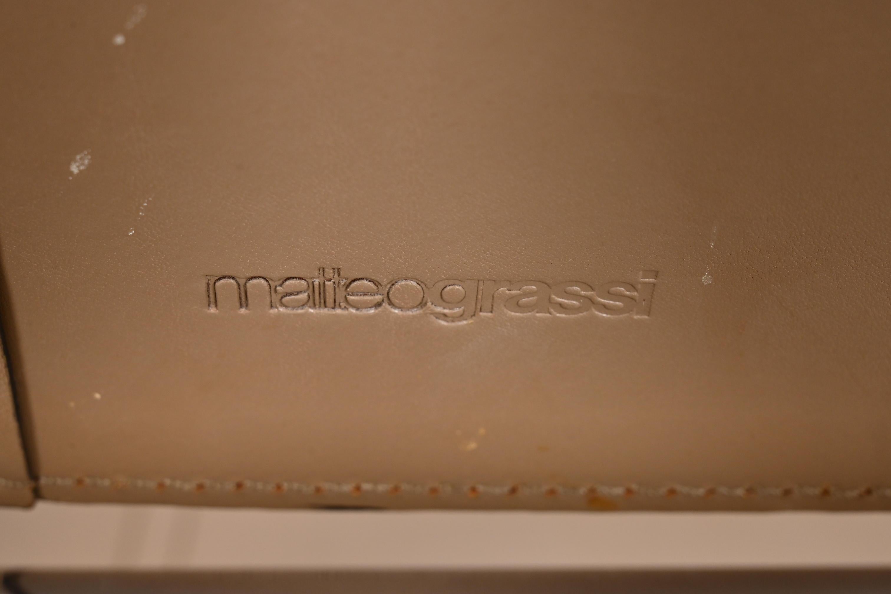 Matteo Grassi Mid-Century Modern Bauhaus Italian Leather and Chrome Chairs 7