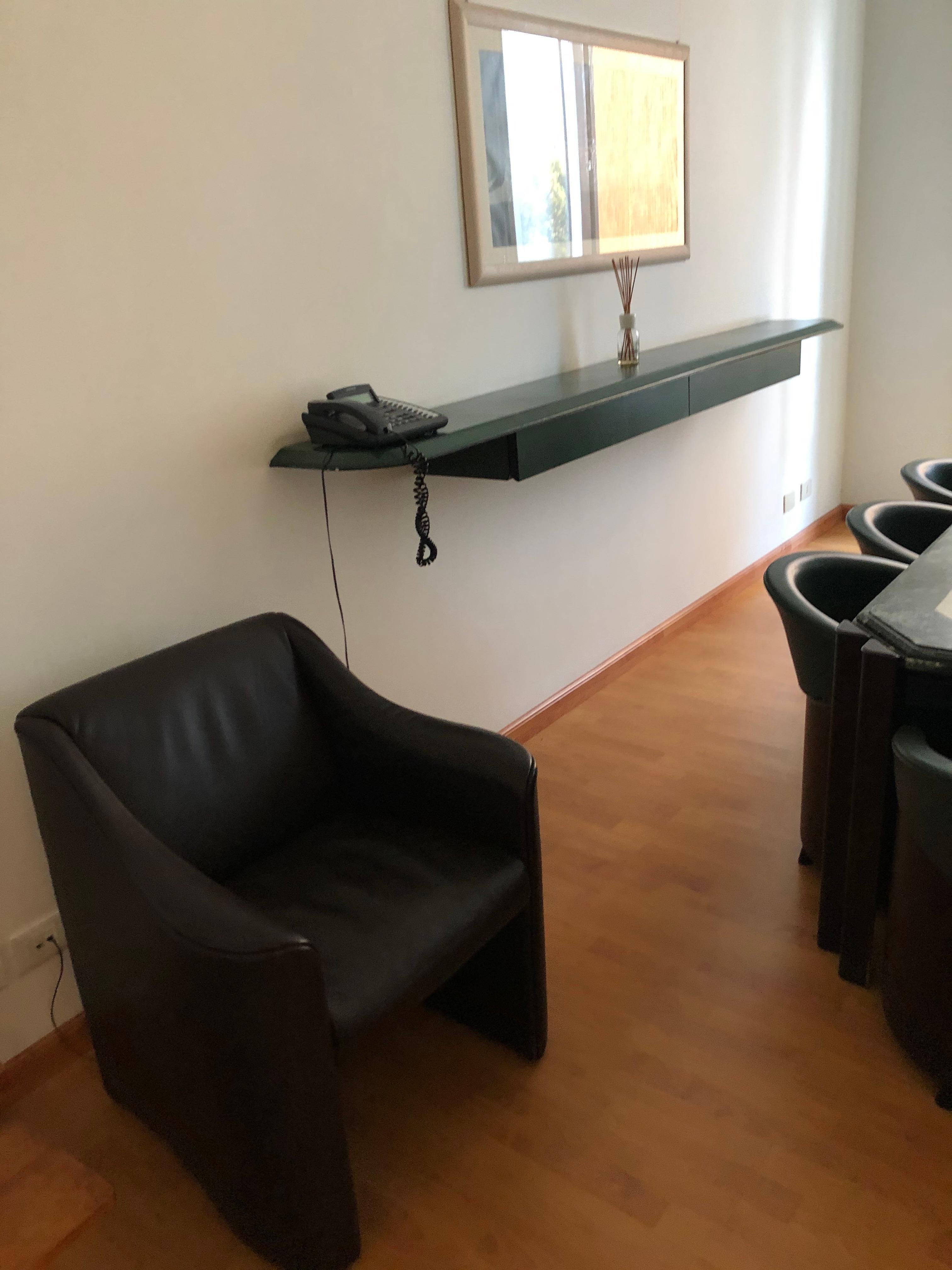 Matteo Grassi Modern Italian Leather Wall-Mounted Console 5