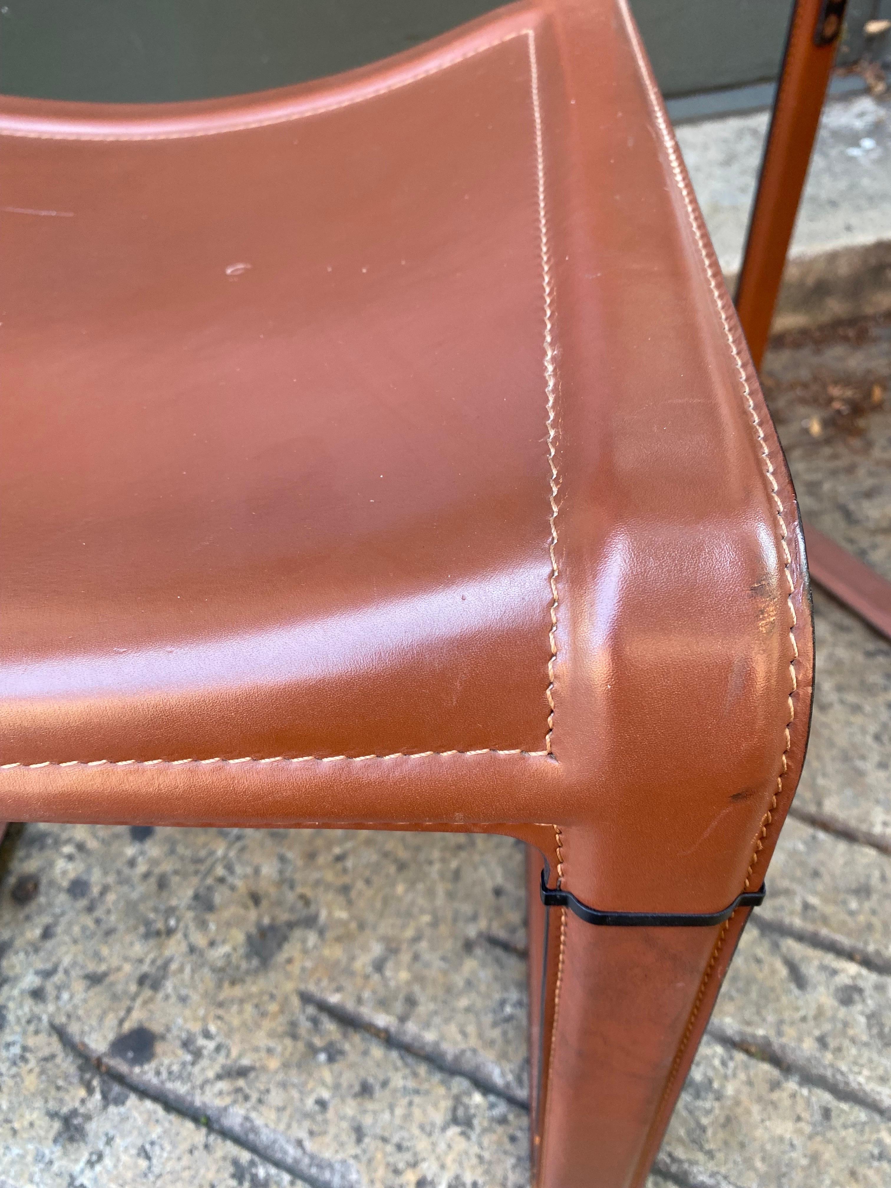 Italian Matteo Grassi Set of 8 Leather Chairs