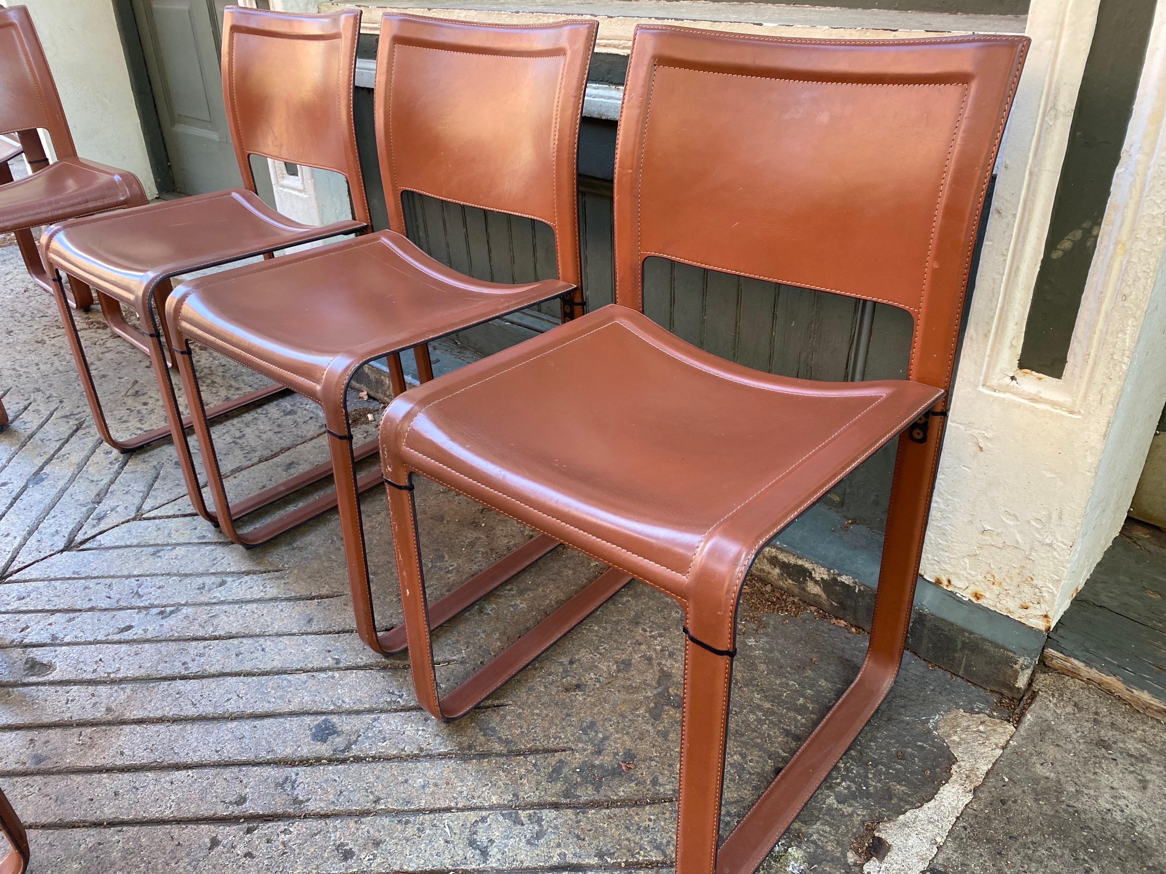 Matteo Grassi Set of 8 Leather Chairs 2