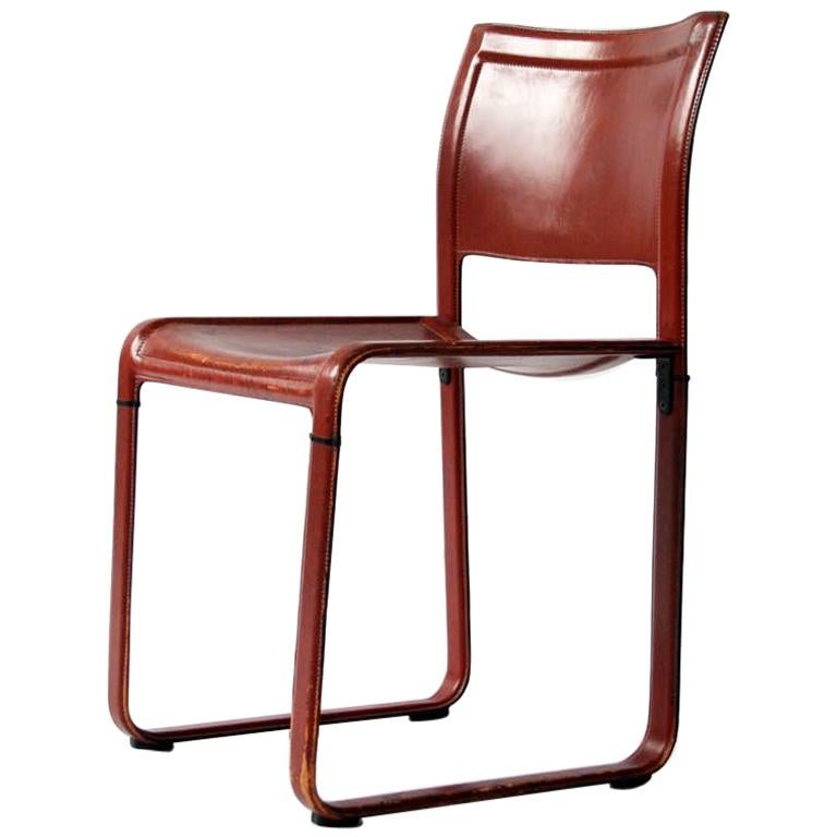 Matteo Grassi "Sistina" Strap Red Leather Chair