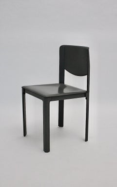 Italian Modern Matteo Grassi Vintage Grey Leather Solo Chair or Side Chair 1980s