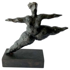Vintage Matteo Lo Greco Bronze Donzatrice Rubenesque Female Nude Dancer