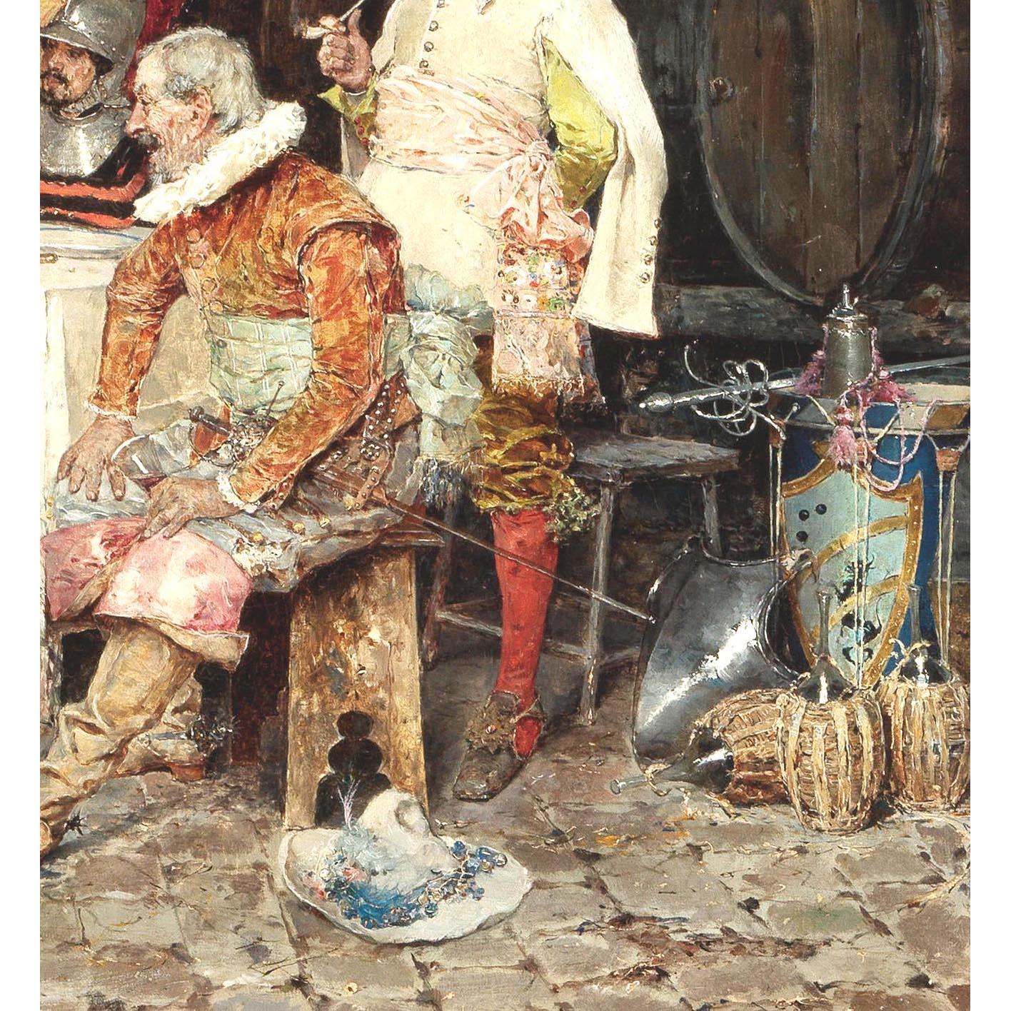 Matteo Lovatti (Italiano, 1861-1909) Olio su tela del XIX secolo 