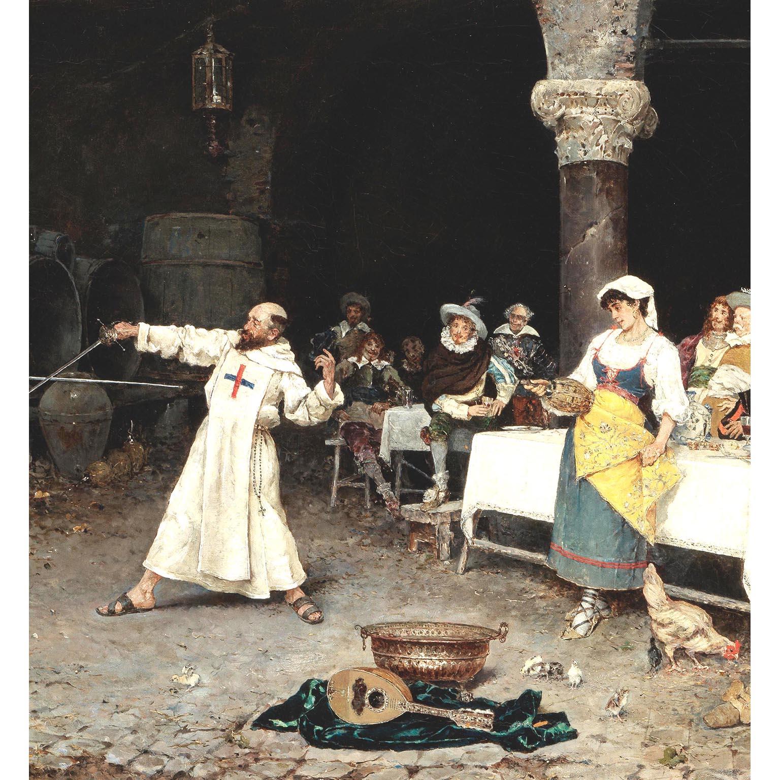Dorato Matteo Lovatti (Italiano, 1861-1909) Olio su tela del XIX secolo 