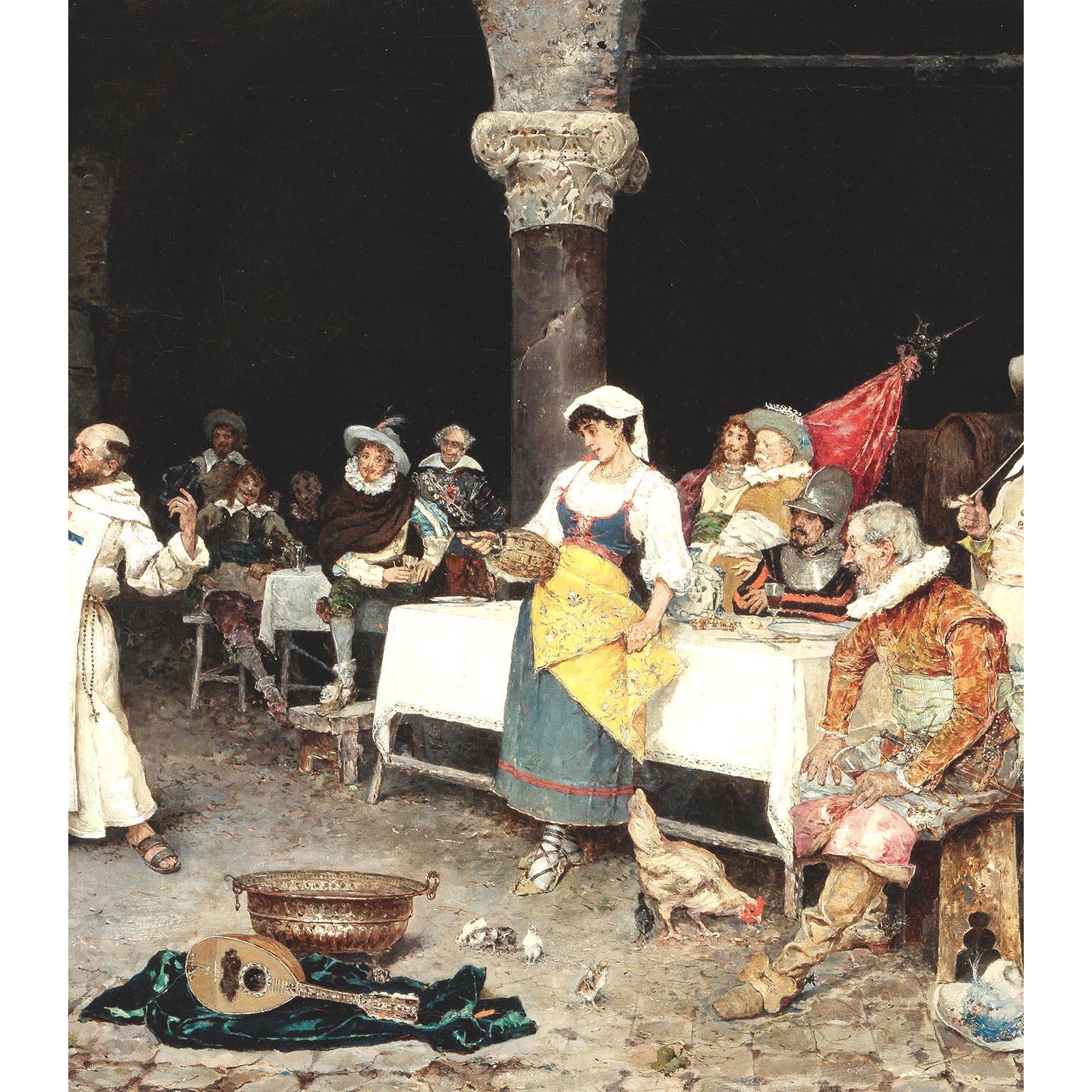 Matteo Lovatti (Italiano, 1861-1909) Olio su tela del XIX secolo 