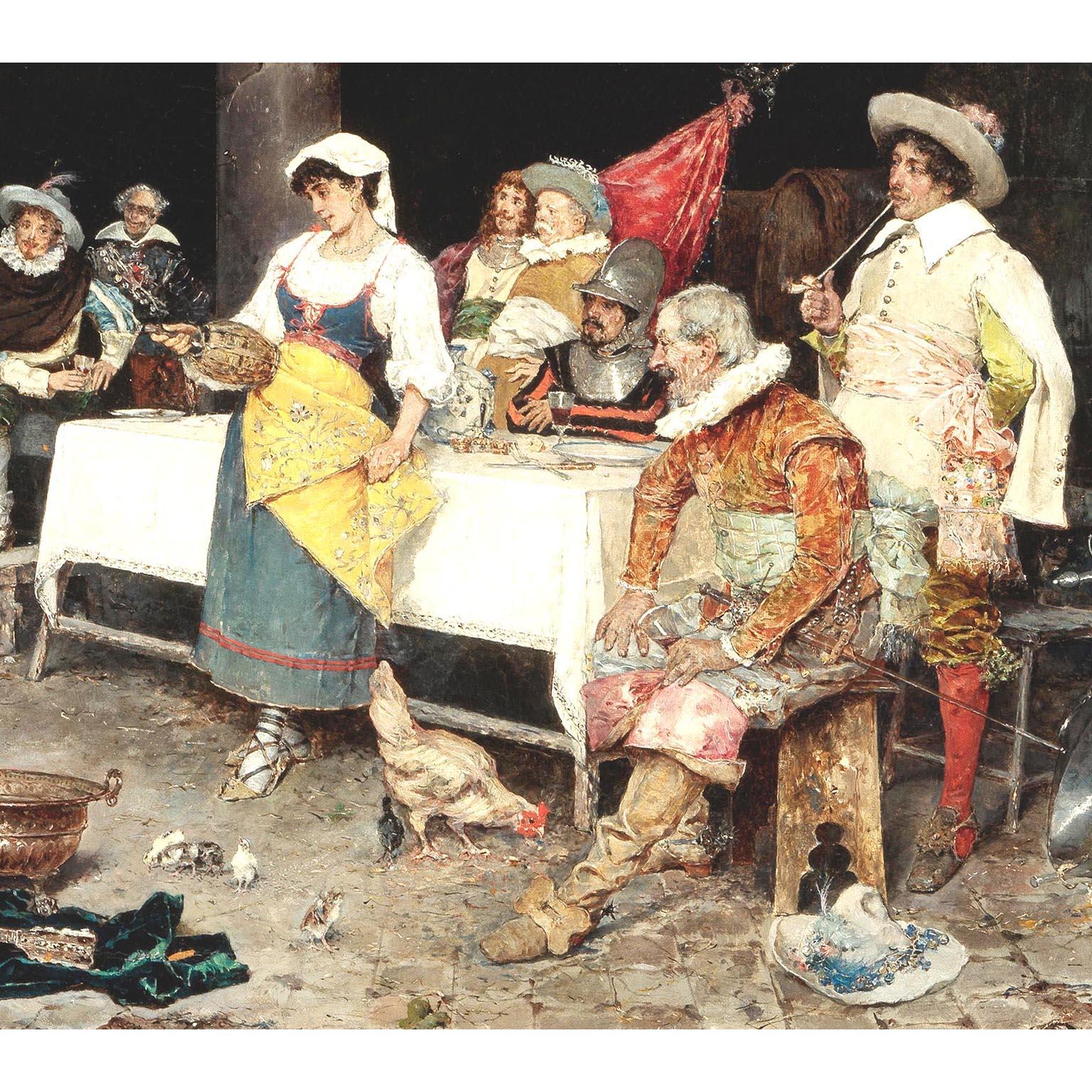 Matteo Lovatti (Italiano, 1861-1909) Olio su tela del XIX secolo 