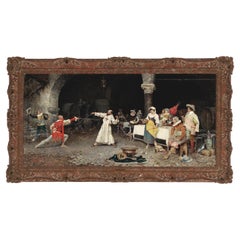 Matteo Lovatti (Italiano, 1861-1909) Olio su tela del XIX secolo "Church's V.I.I."