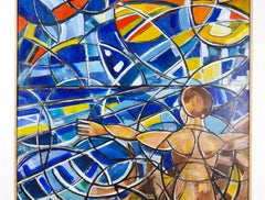 "Giovane coetaneo" Pittura contemporanea figurativa a olio su tela di Matteo Merla 2010
