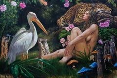 Art contemporain italien de Matteo Nannini - Repos dans le jardin d'Eden