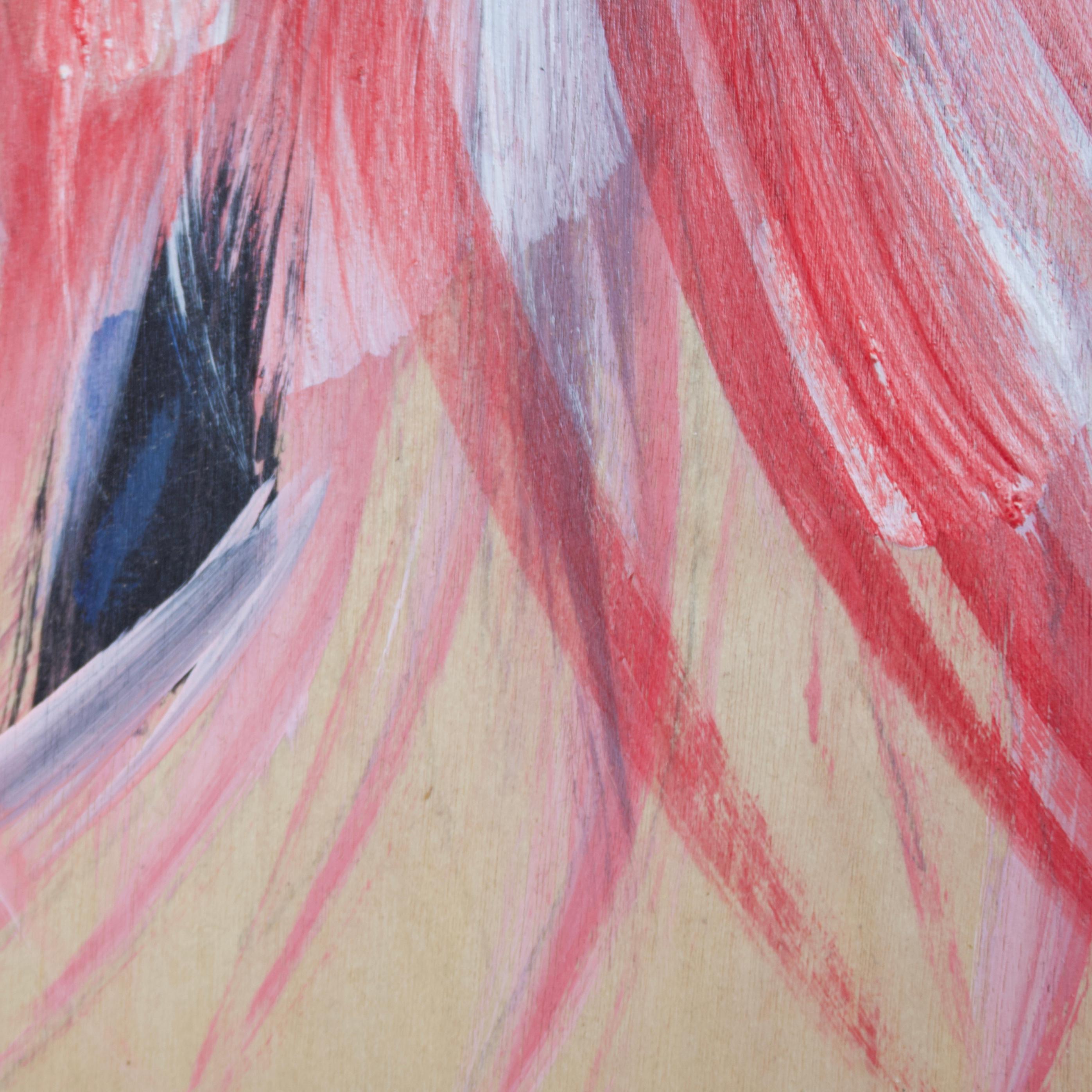 Flamingo Wing - Beige Animal Painting by Matteo Neivert