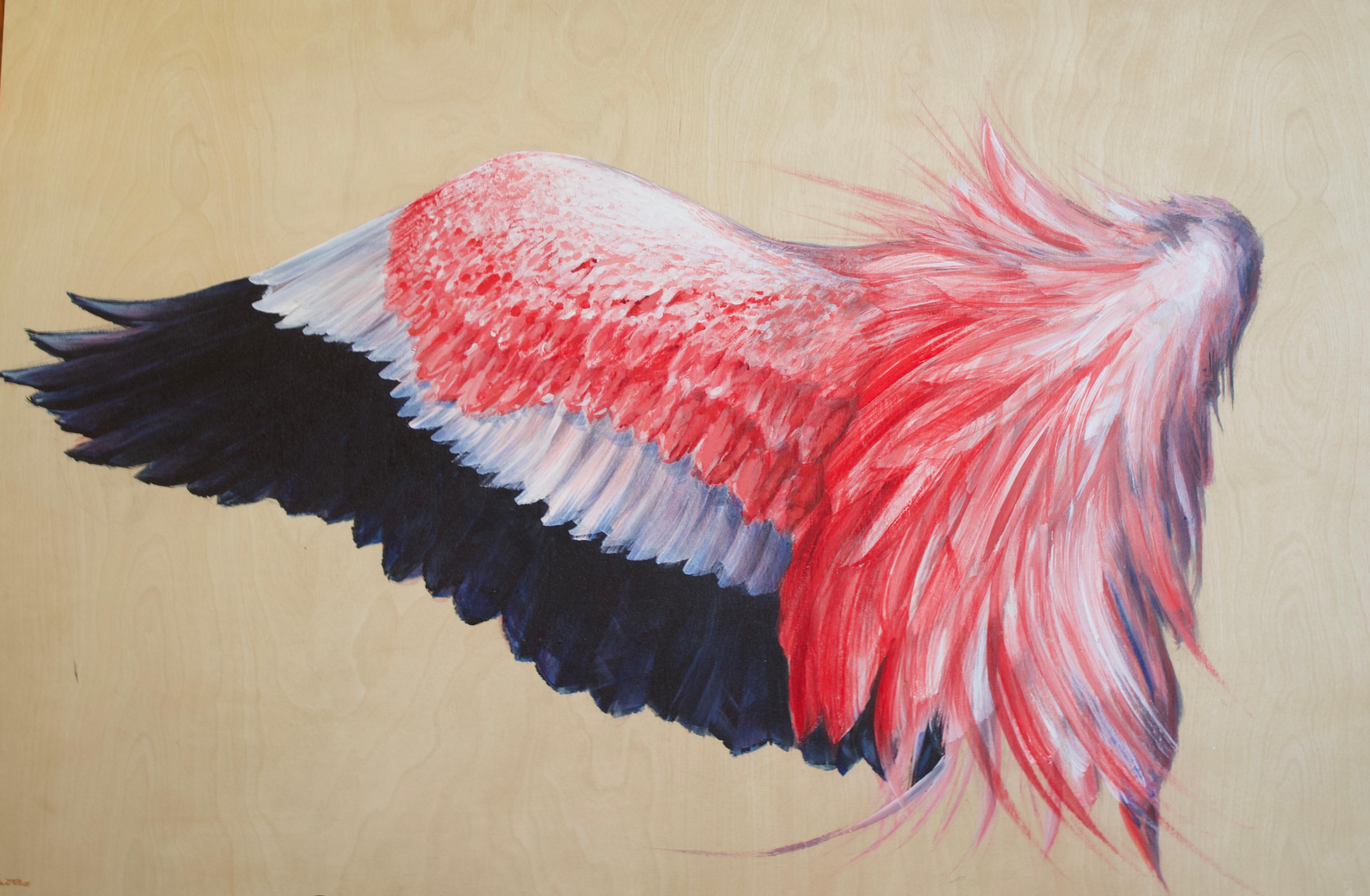 Matteo Neivert Animal Painting - Flamingo Wing