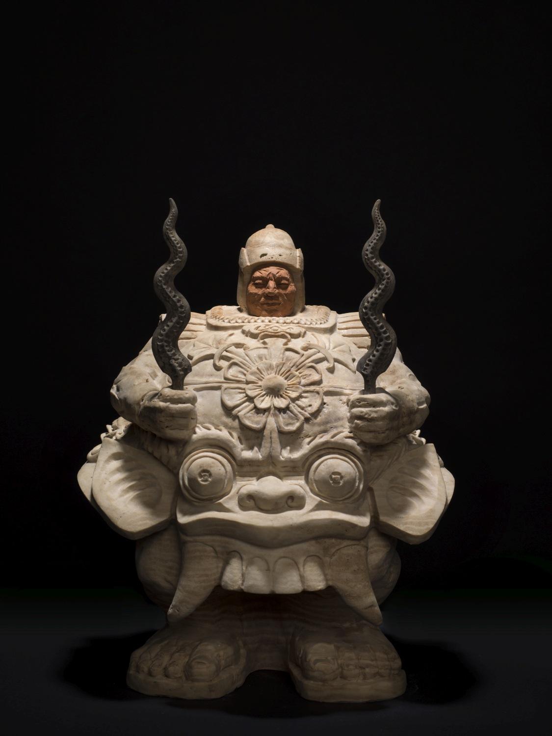 Matteo Pugliese Figurative Sculpture - Balinese Guardian, Marble