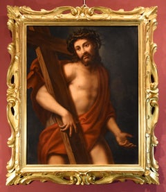 Croix du Christ Rosselli Peinture Huile sur toile Ancien maître 17ème siècle Italie Art  