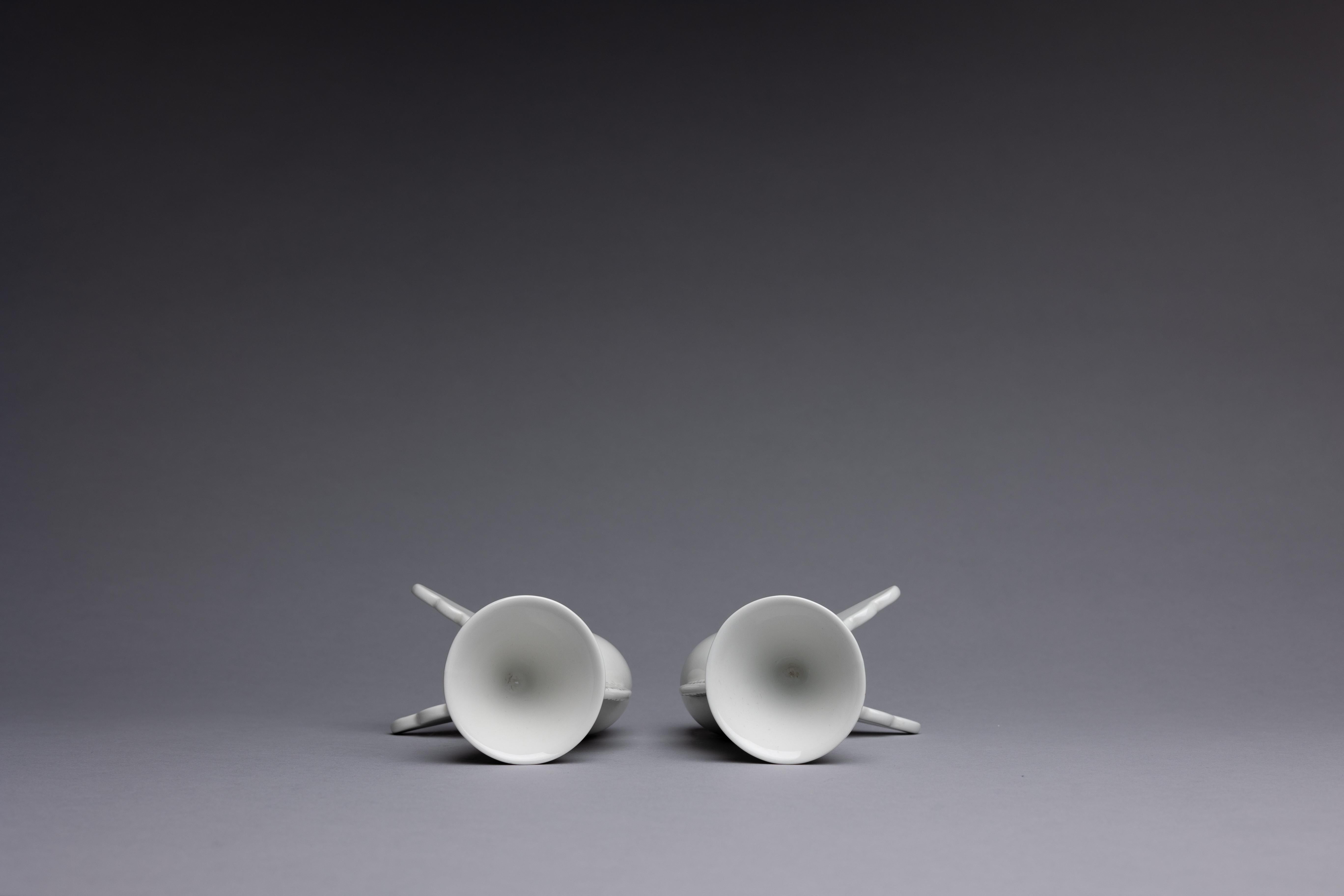 Glazed Matteo Thun Memphis Milano Pair of 'Onega' Cocktail Cups For Sale