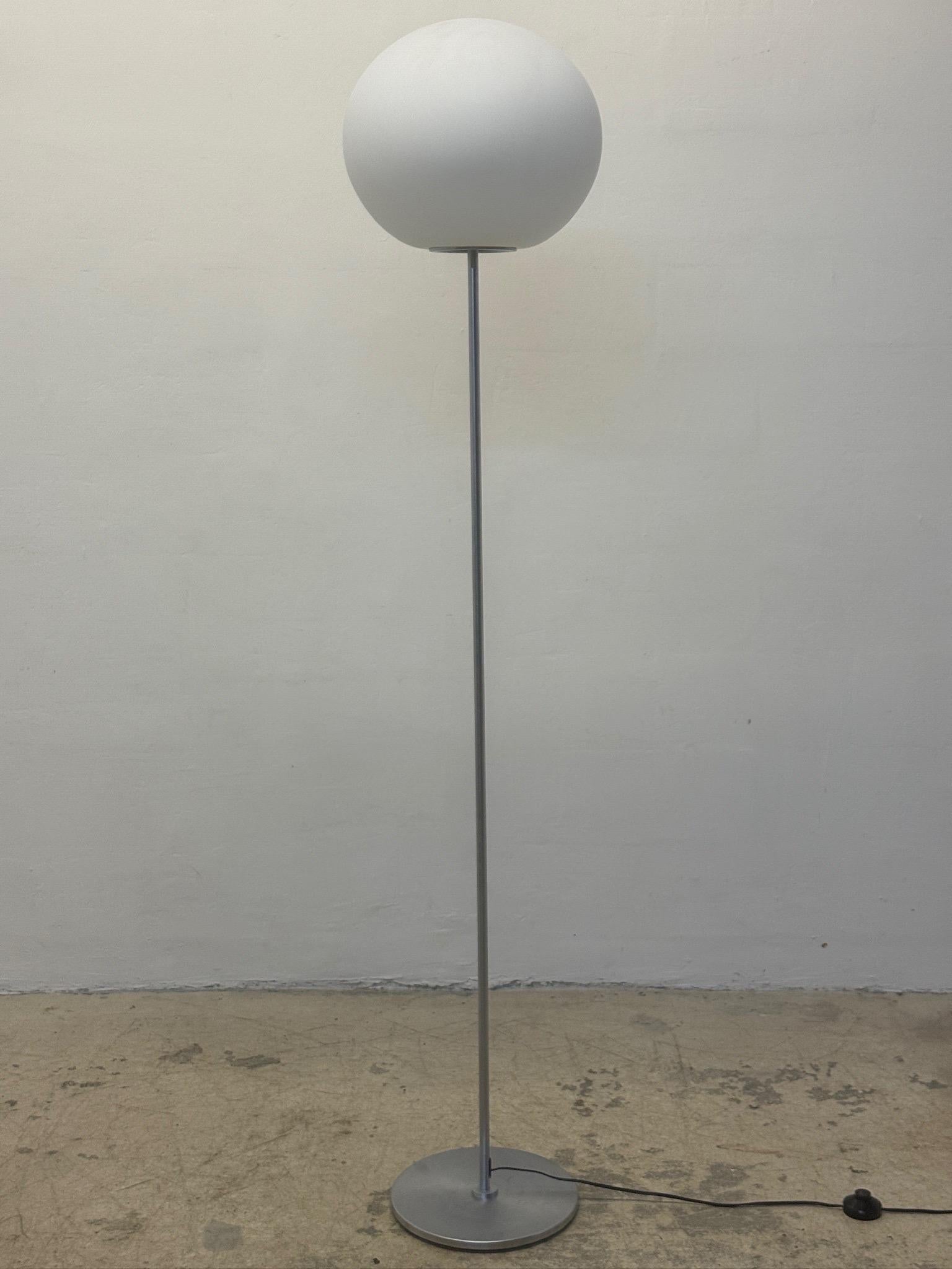 Steel Matteo Thun “Sphera F” Blown Glass Globe Floor Lamp for Leocos, Italy For Sale