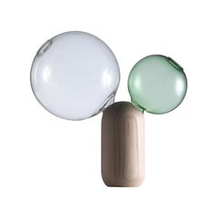 Matteo Zorzenoni Crystal Ball Double Vase in Ash and Glass for Cappellini