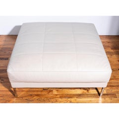Matteograssi Italian Modern Poof Leather Ottoman